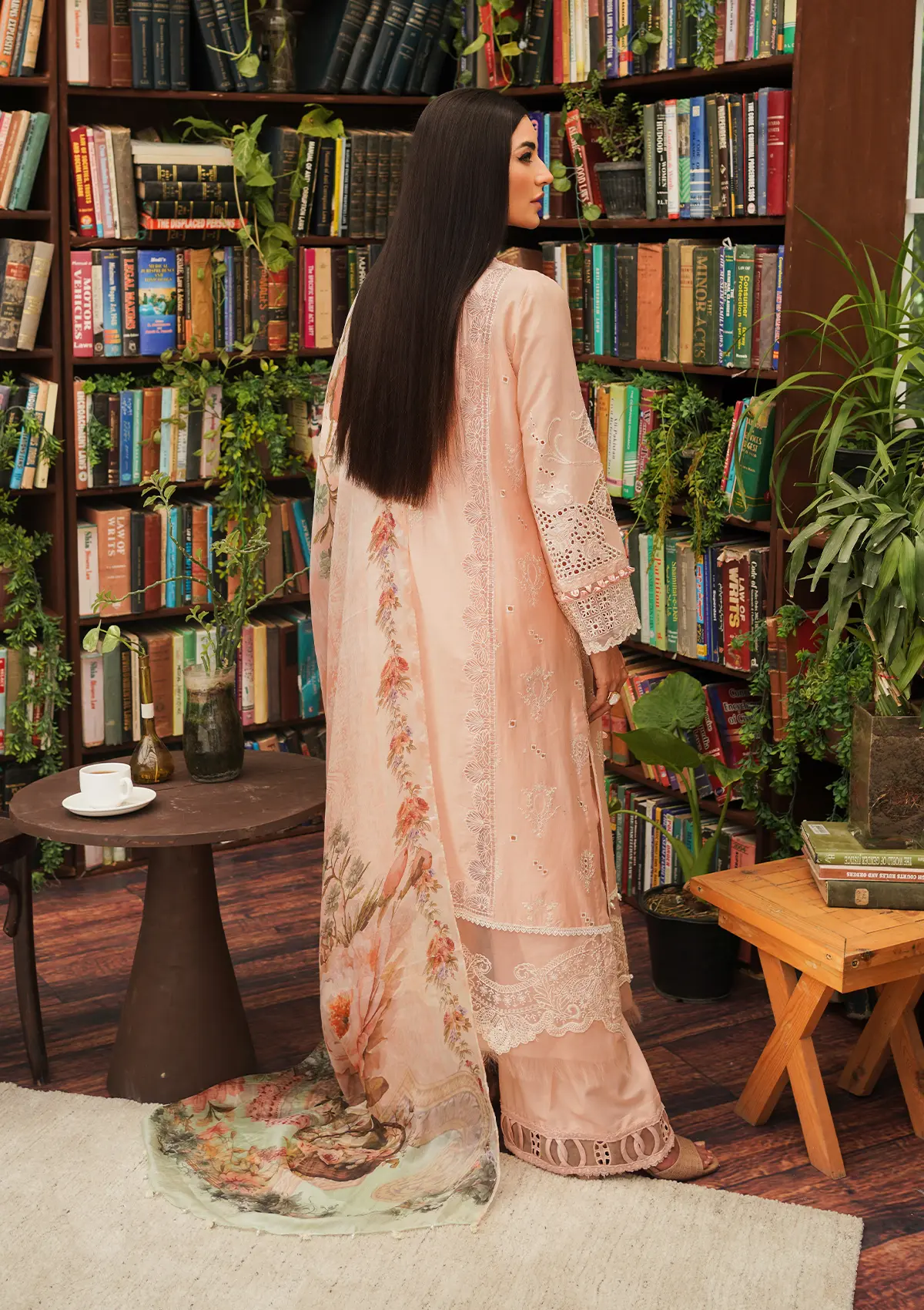 Kahf Luxury Lawn – KLE-03A Flamingo - Image 3