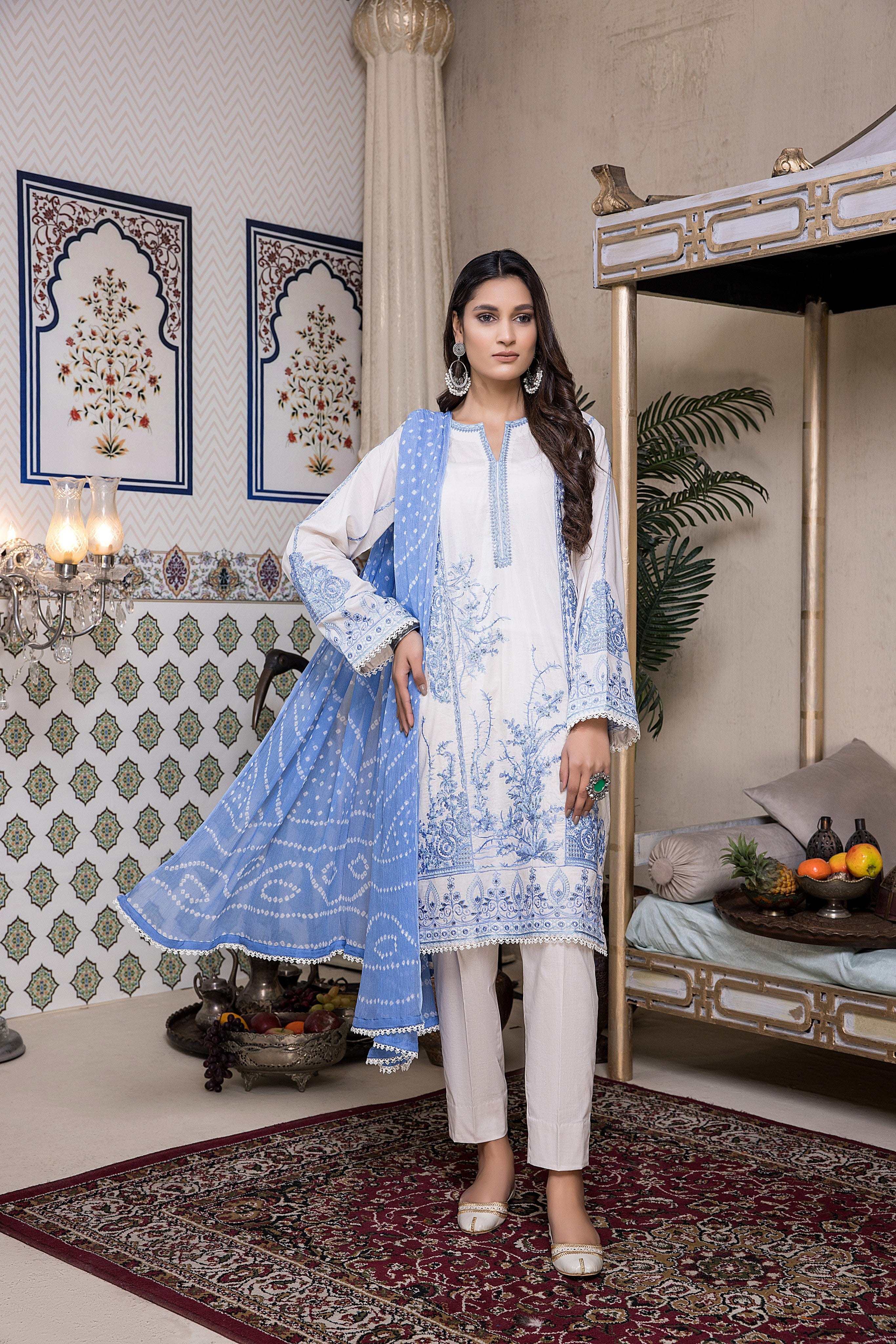 Kalyan Chikankari Lawn Collection (with Bandhani Dupatta) – KCKBD-2 - Image 5
