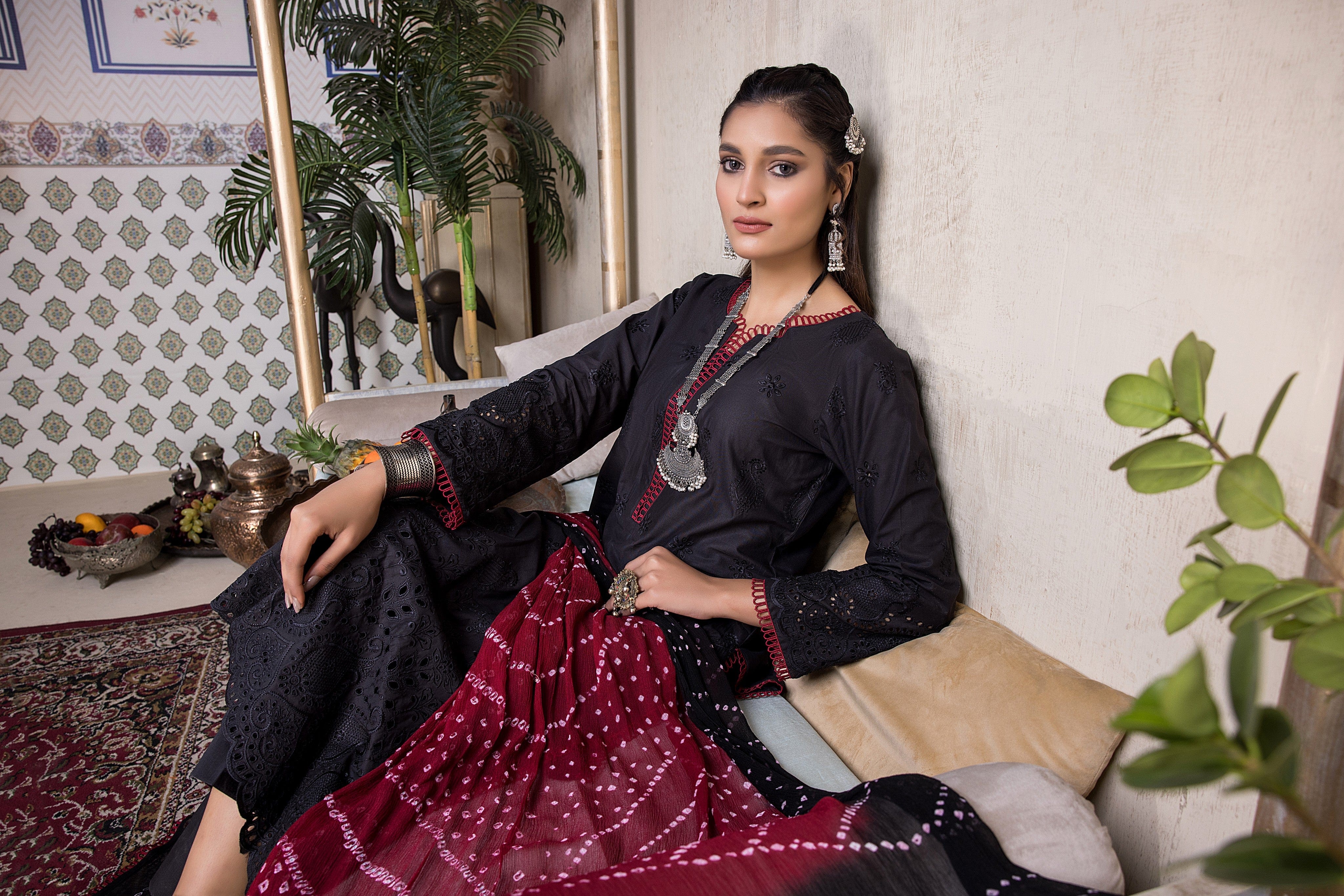 Kalyan Chikankari Lawn Collection (with Bandhani Dupatta) – KCKBD-5 - Image 10