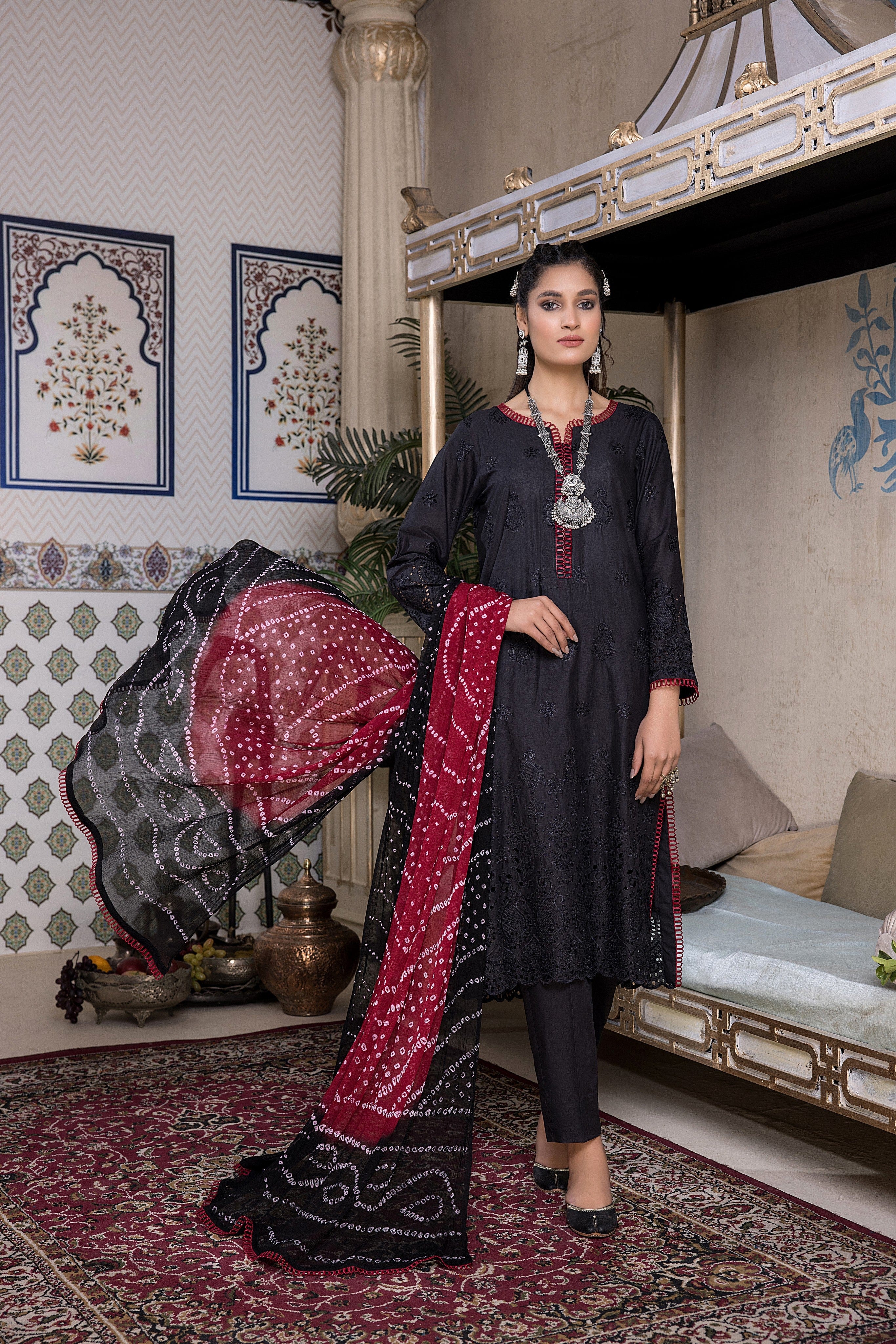 Kalyan Chikankari Lawn Collection (with Bandhani Dupatta) – KCKBD-5 - Image 9