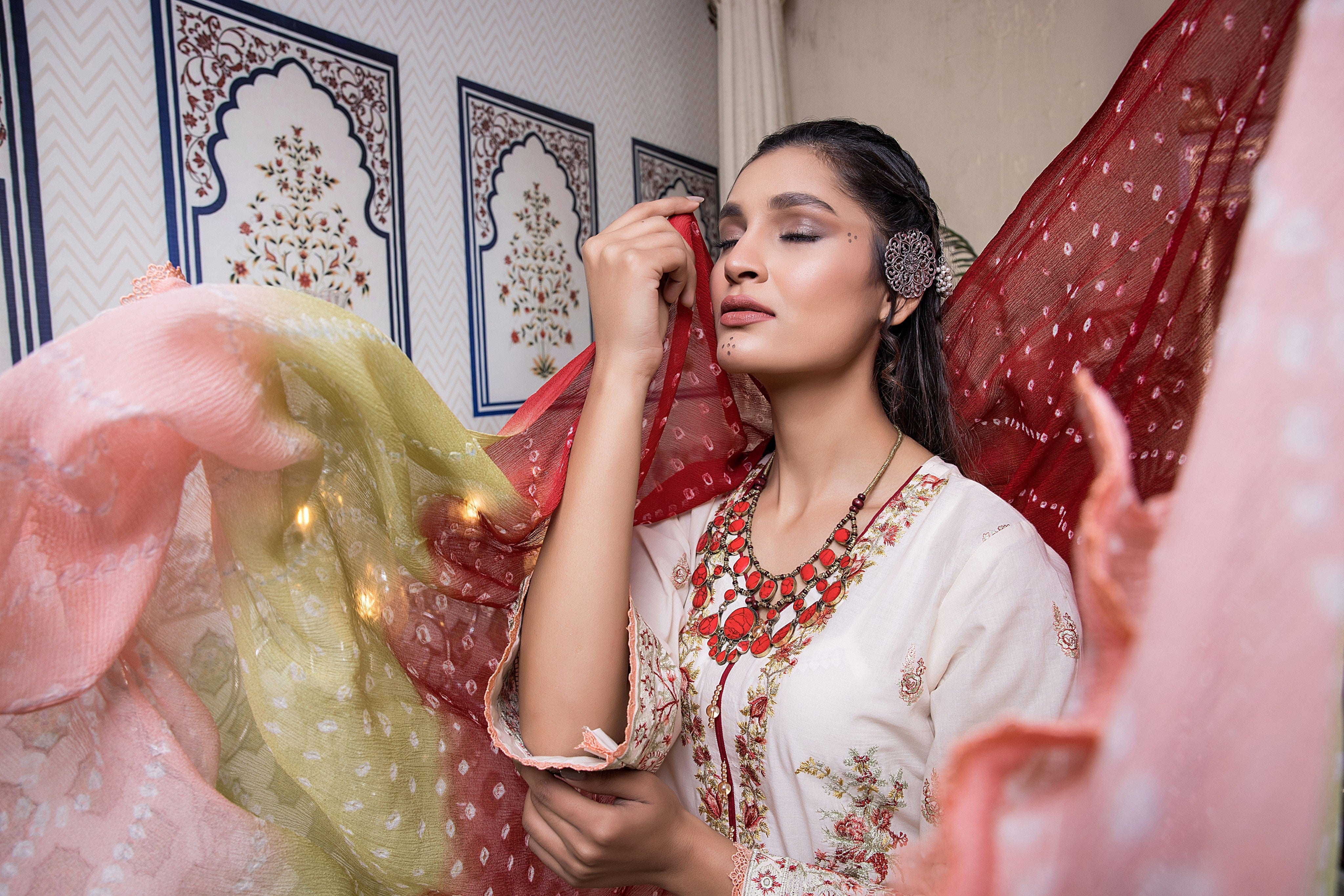Kalyan Chikankari Lawn Collection (with Bandhani Dupatta) – KCKBD-6 - Image 4