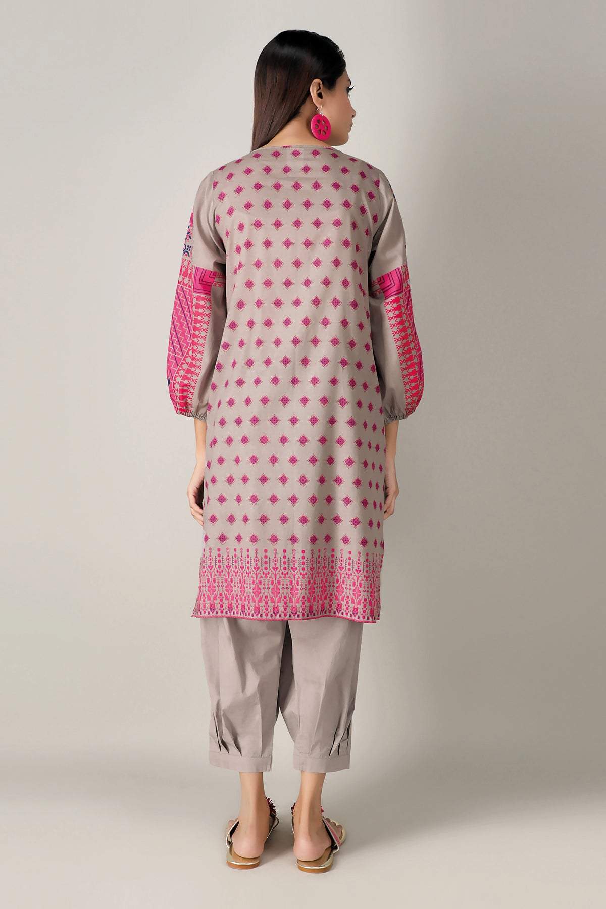 Khaadi Spring Collection 2021 – 2PC Suit · Printed Kameez Pants · J21113 Grey - Image 2