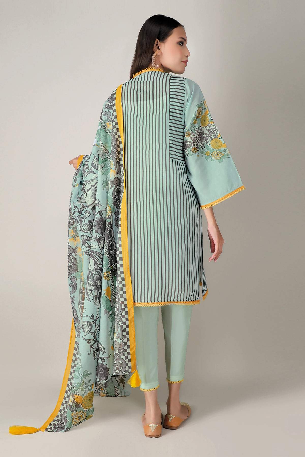 Khaadi Spring Collection 2021 – 3PC Suit · Printed Suit · A21103 Green - Image 2