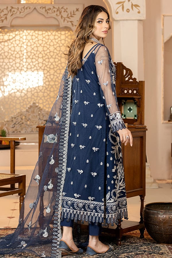 La Bella by Imrozia Embroidered Chiffon Collection – L-231 Azure - Image 4