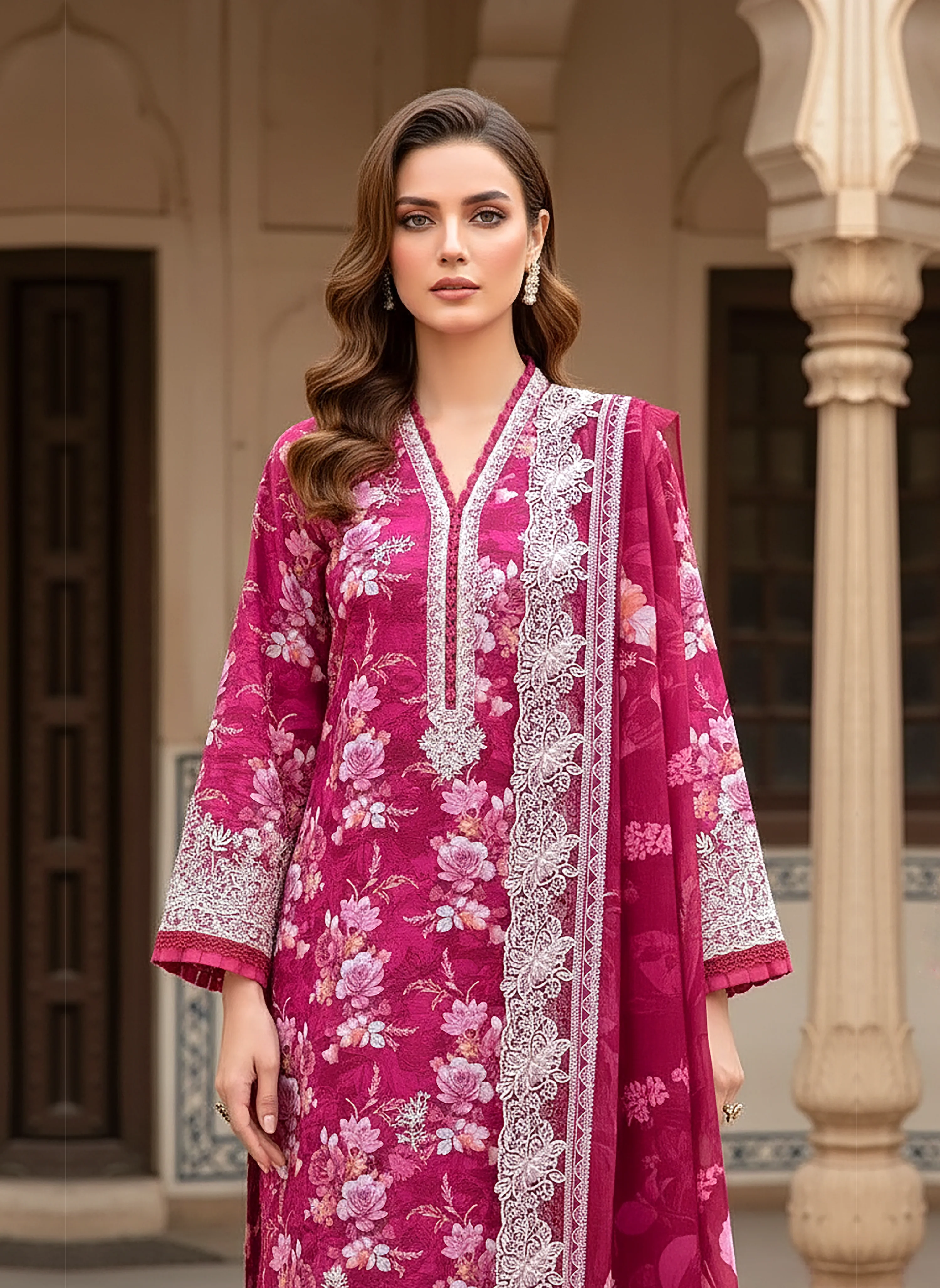 Lakhany Summer – Embroidered With Cutwork Dupatta LG-RL-0363 - Image 3