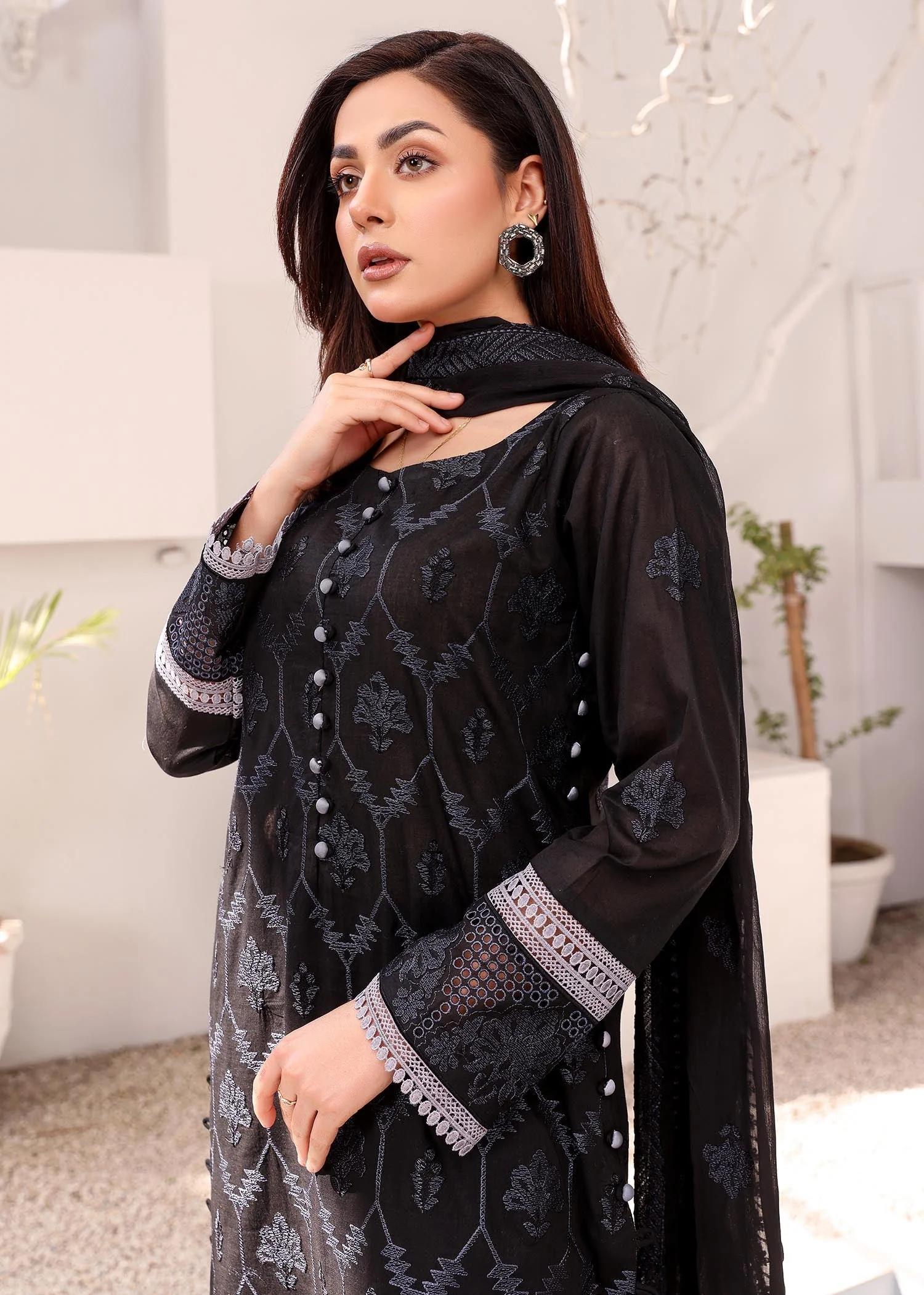Lala Kaya Chikankari Lawn Collection – Celestial - Image 3