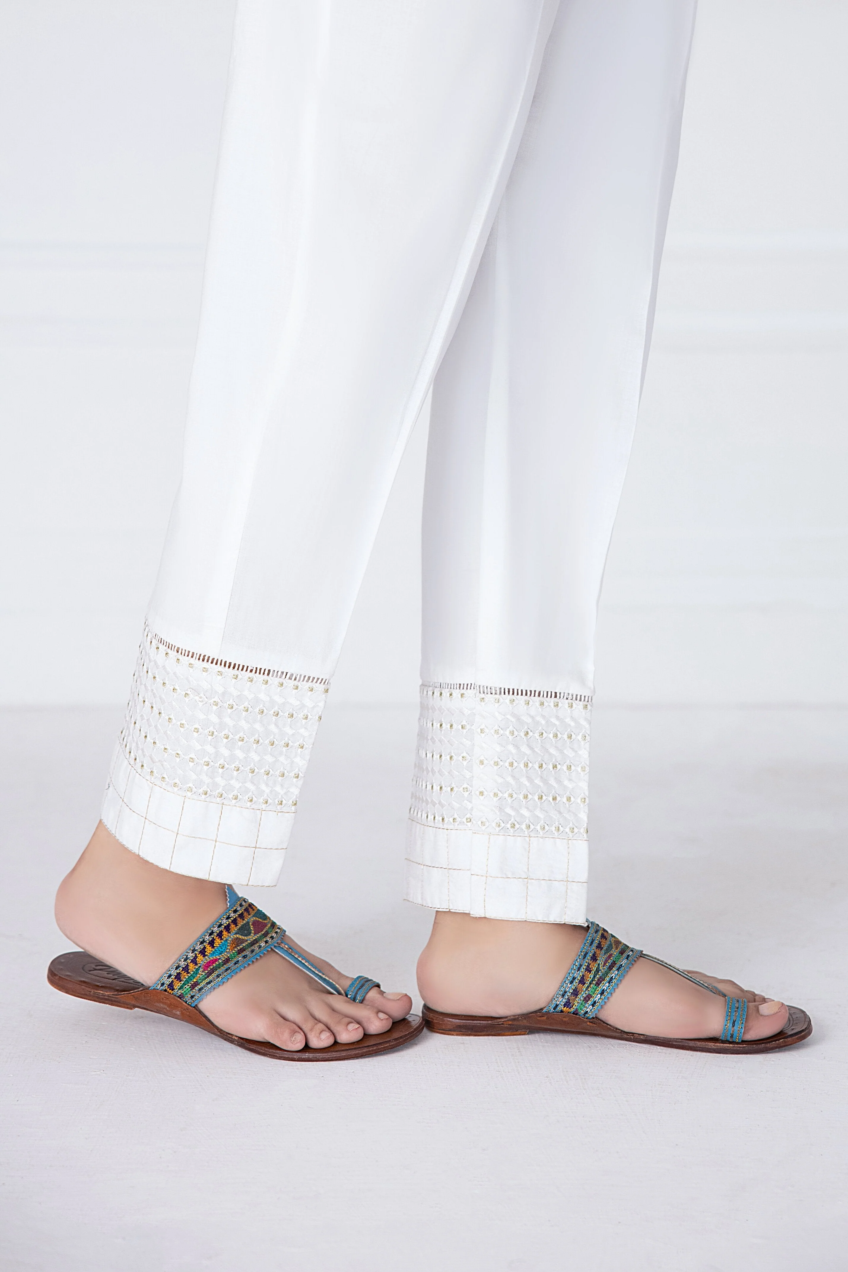 LSM Lakhany 1 Piece Embroidered Cambric Stitched Trouser – T-2844 (W) - Image 3