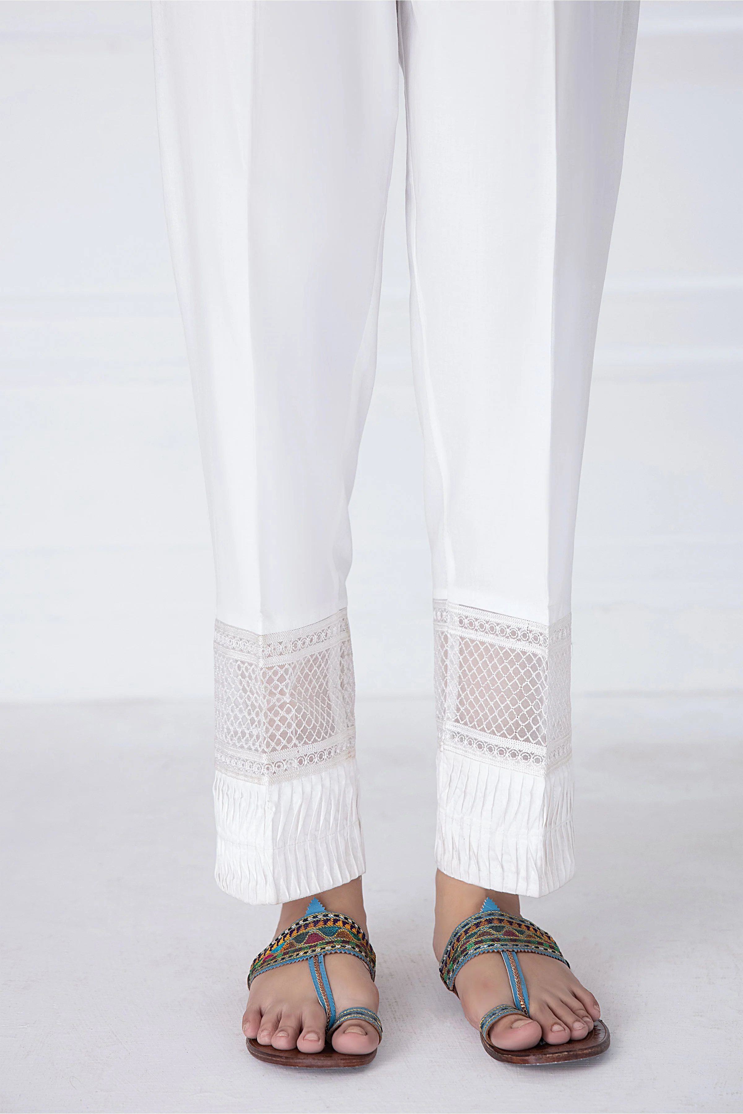 LSM Lakhany 1 Piece Embroidered Cambric Stitched Trouser – T-2845 (W) - Image 2