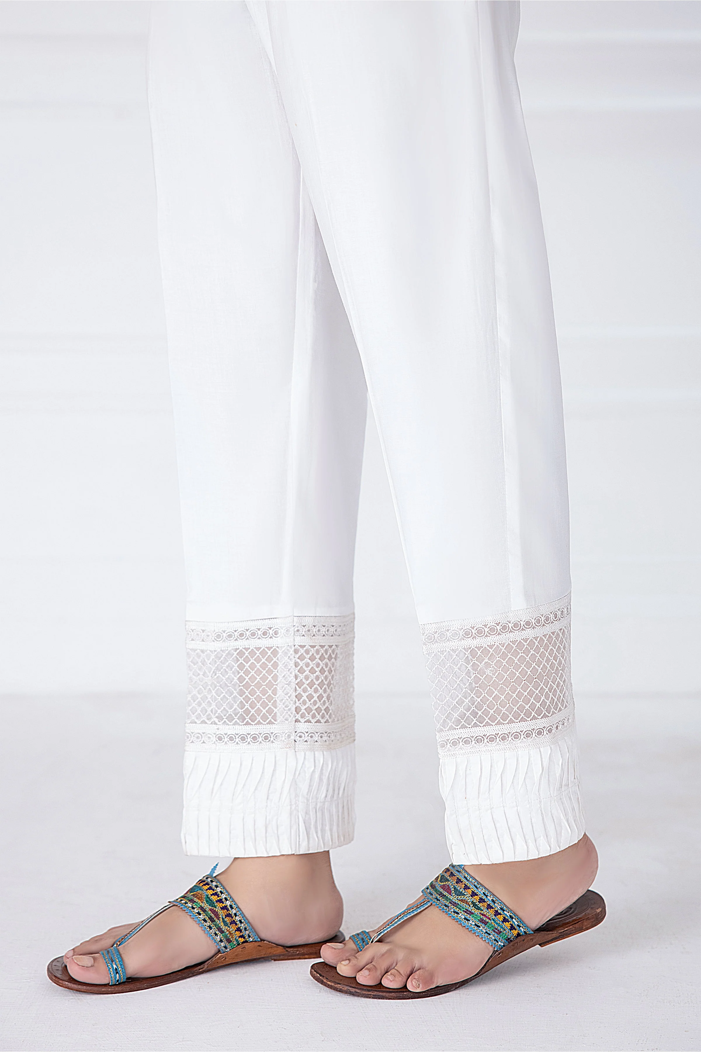 LSM Lakhany 1 Piece Embroidered Cambric Stitched Trouser – T-2845 (W) - Image 3