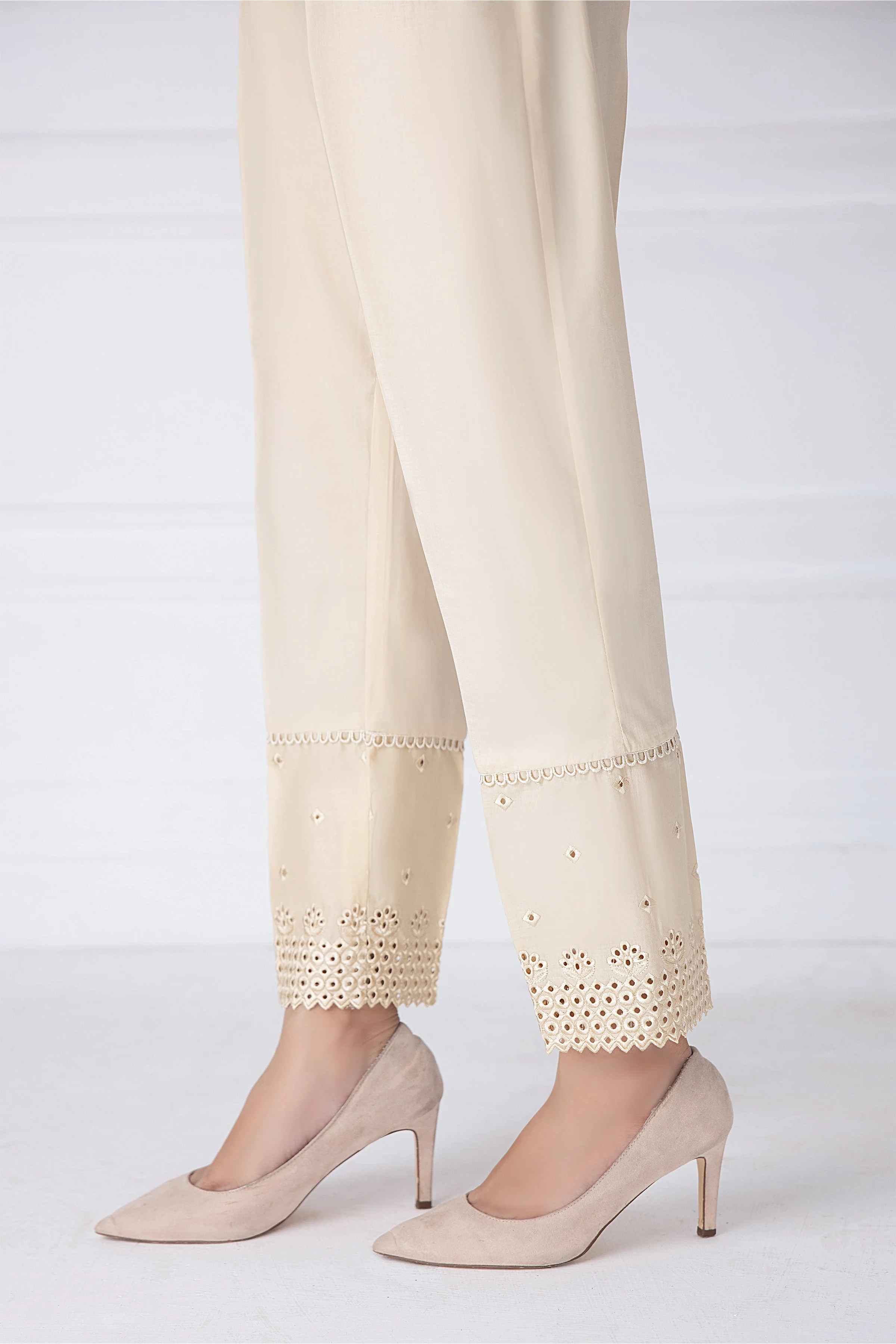 LSM Lakhany 1 Piece Embroidered Cambric Stitched Trouser – T-2851 (BG) - Image 2