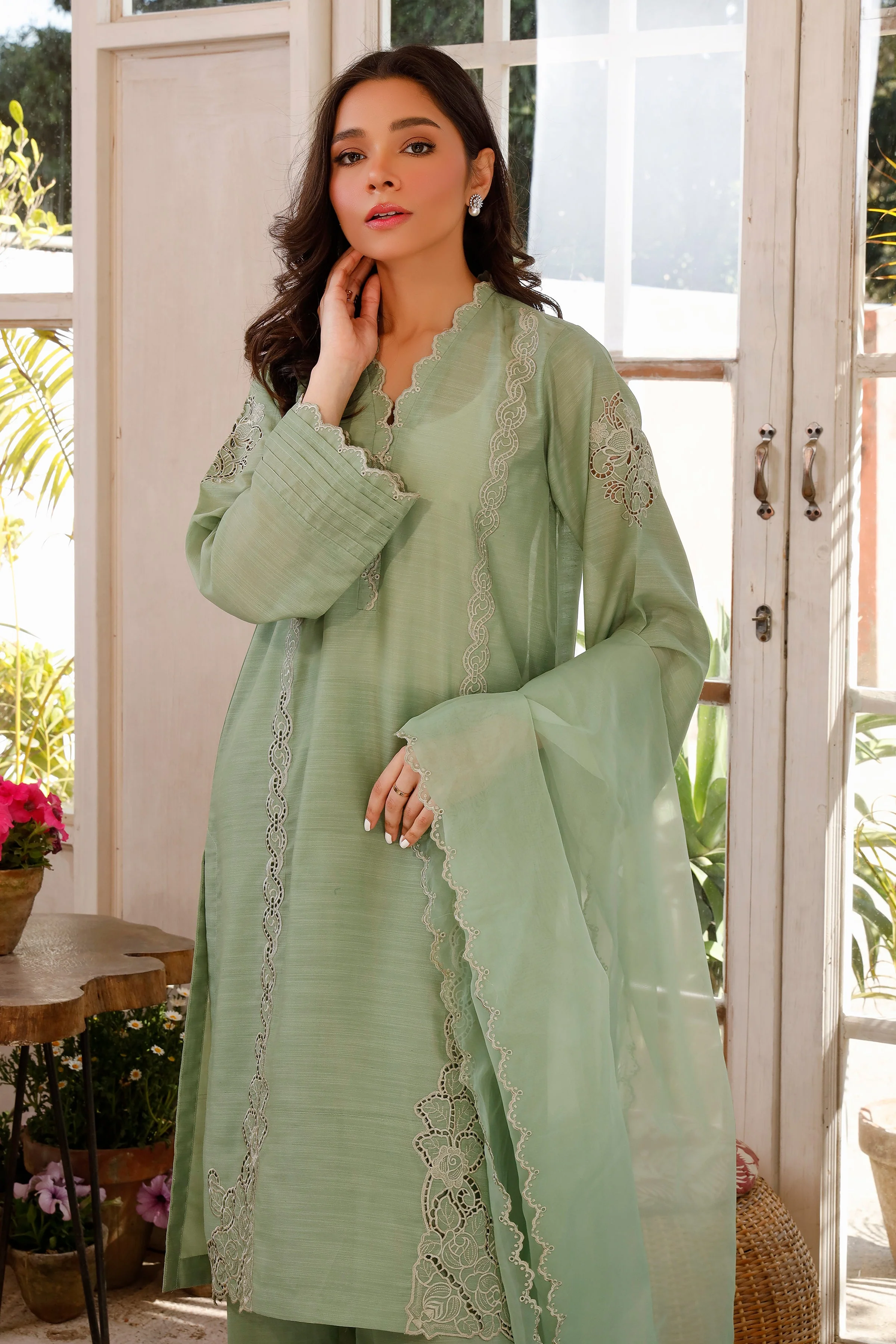 LSM Lakhany Pret/Stitched – Raw Silk Embroidered Collection LG-SK-0170 - Image 3