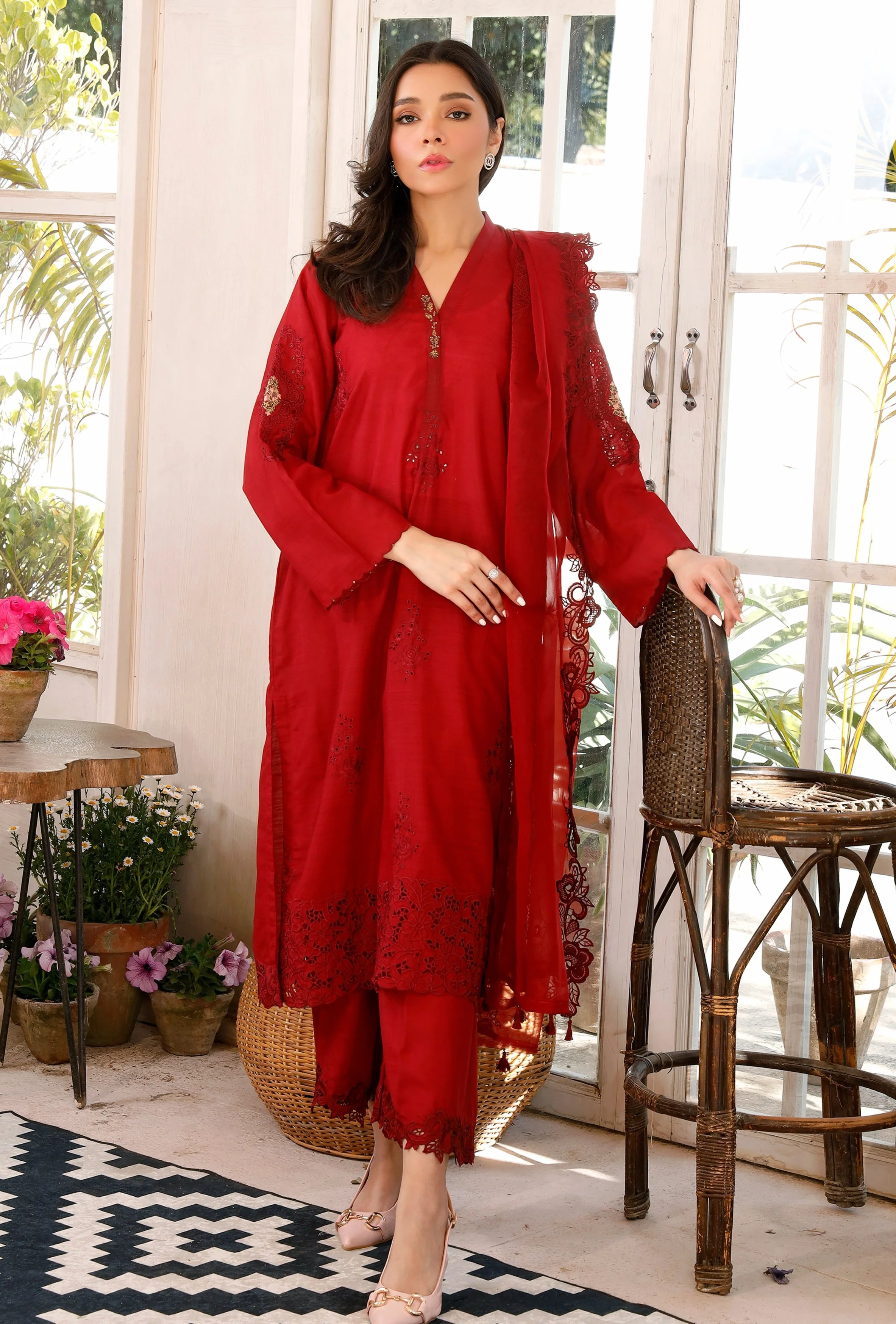 LSM Lakhany Pret/Stitched – Raw Silk Embroidered Collection LG-UB-023 - Image 4