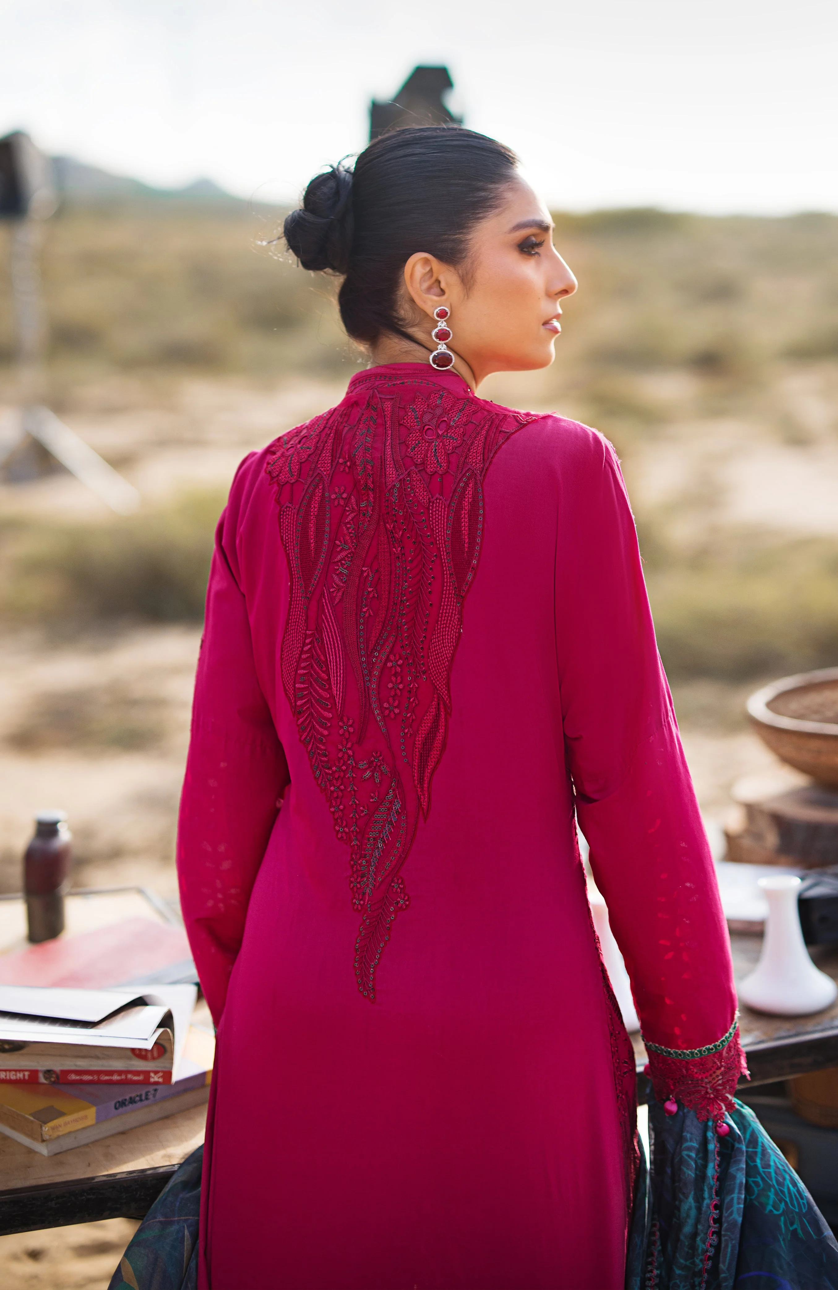 Mahiymaan Eid Edit Lawn Collection – MLL-24-08 Regal Raspberry - Image 2
