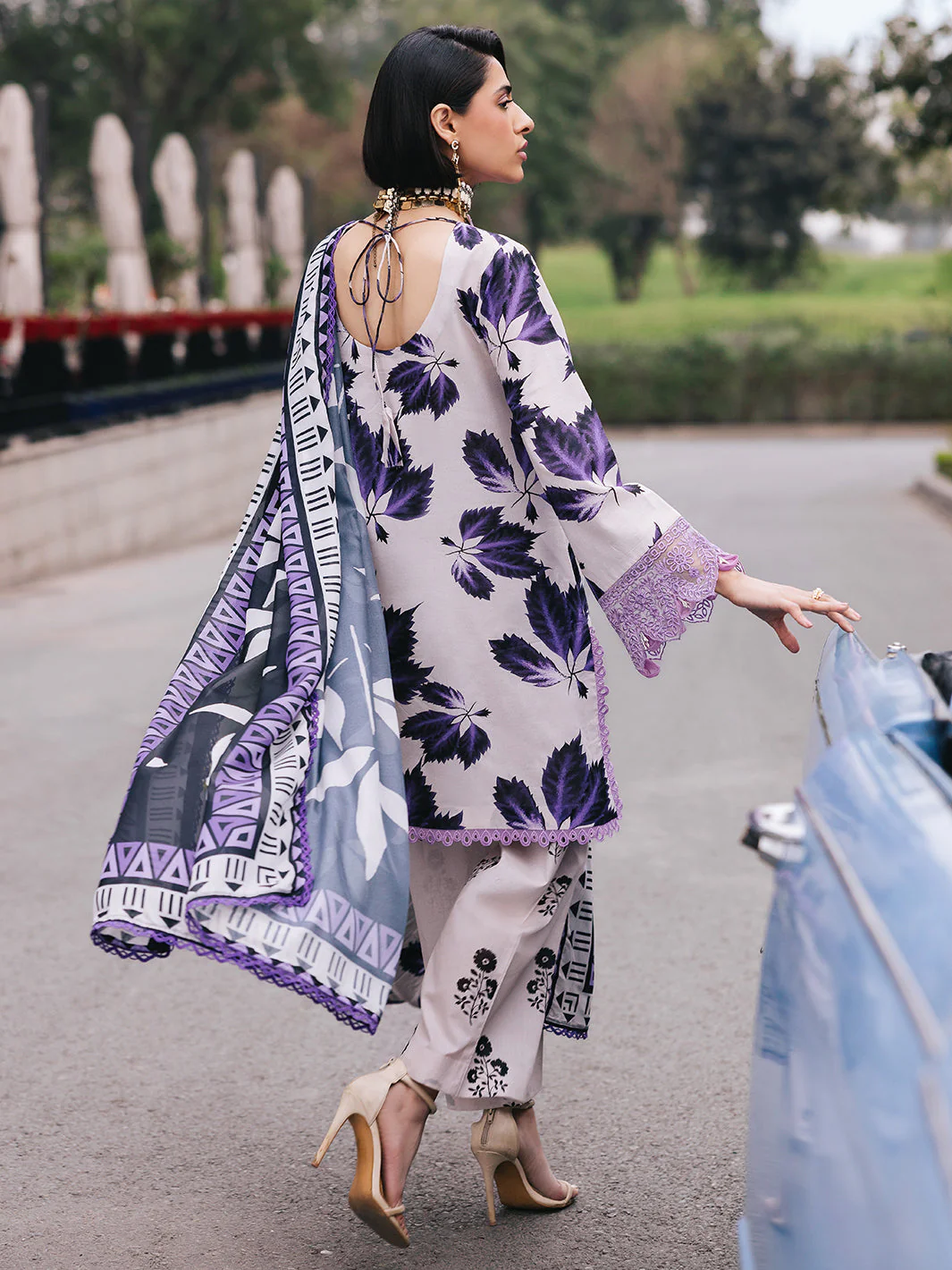 Mahnur Broadway Luxury Lawn – Lilac - Image 4
