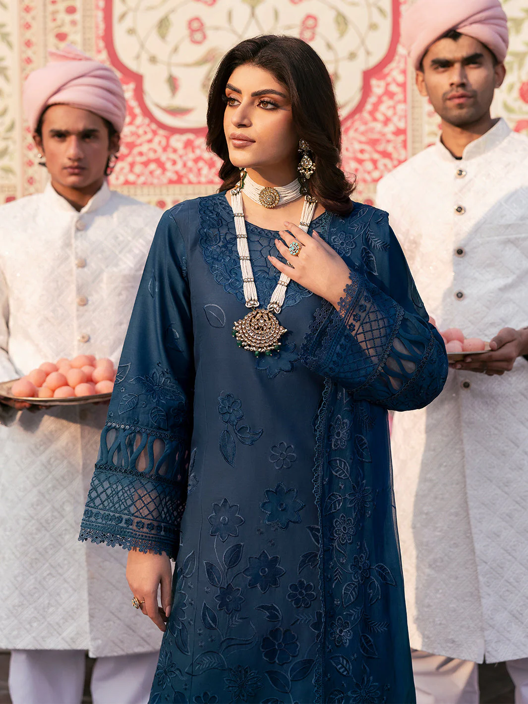 Mahnur Husn-e-Jahan Luxury Lawn – Cyania - Image 2