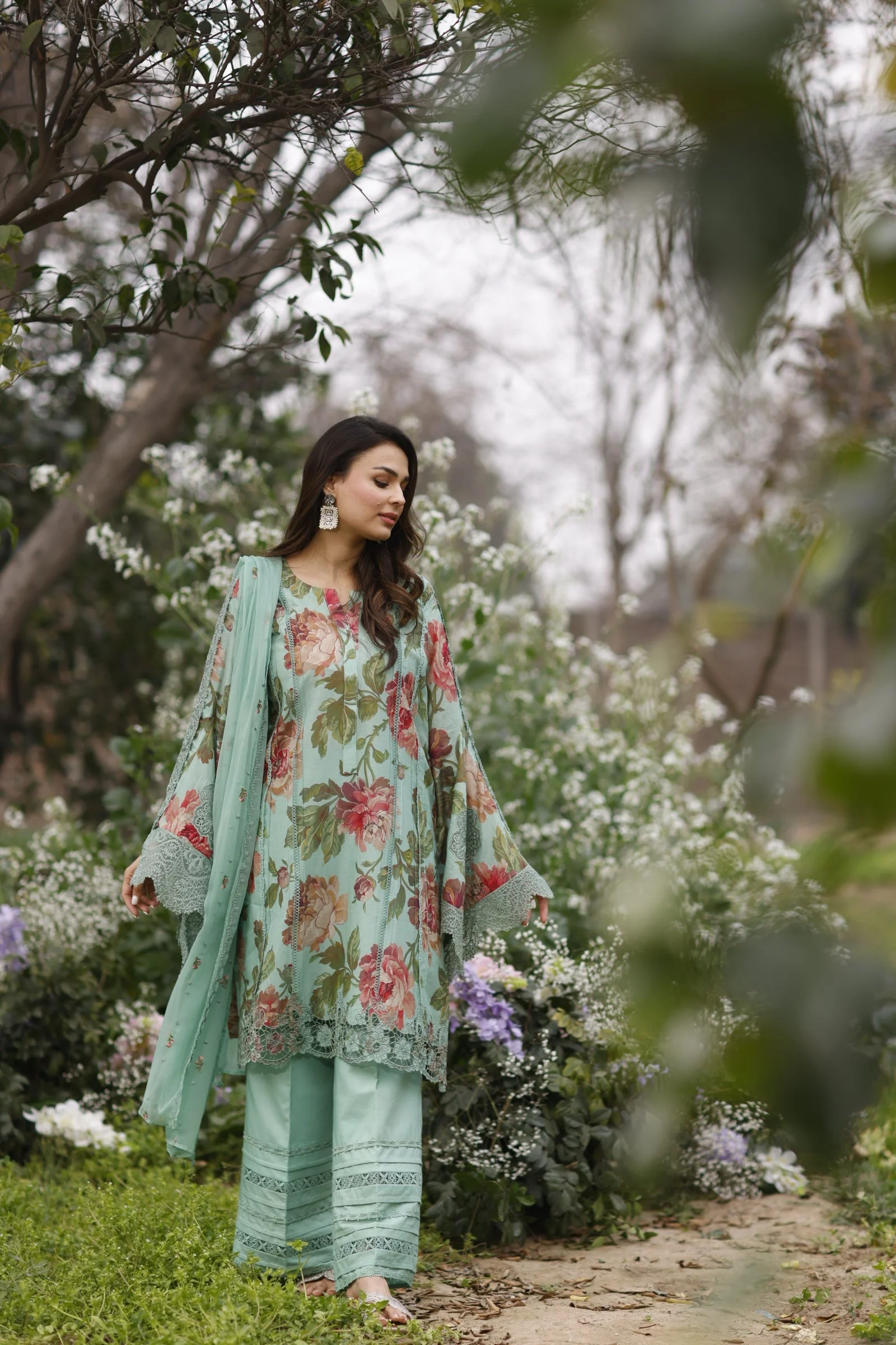 Manara by Maria Asif Baig - Vintage Flora Lawn Collection – OPALIA - Image 3