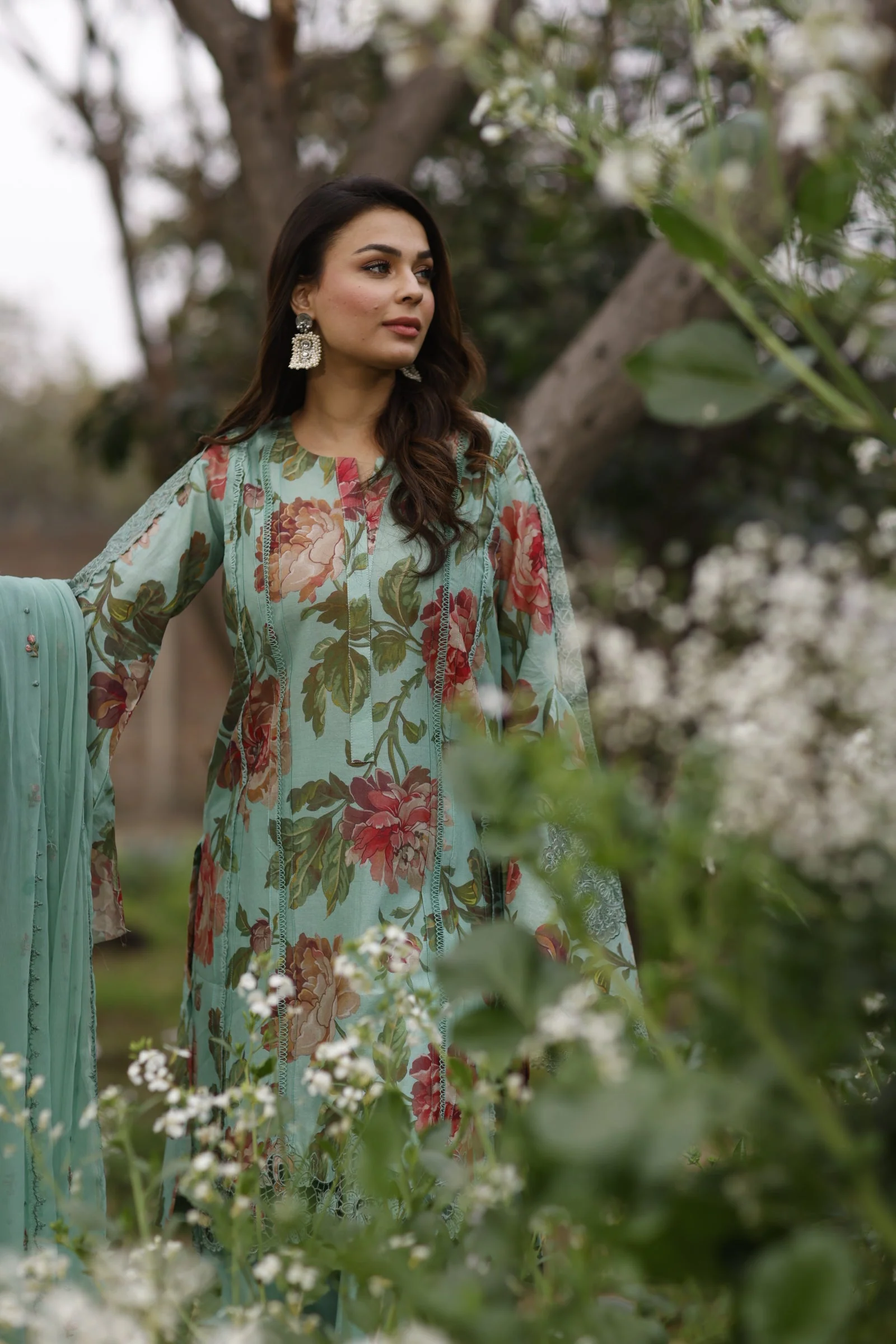 Manara by Maria Asif Baig - Vintage Flora Lawn Collection – OPALIA - Image 6