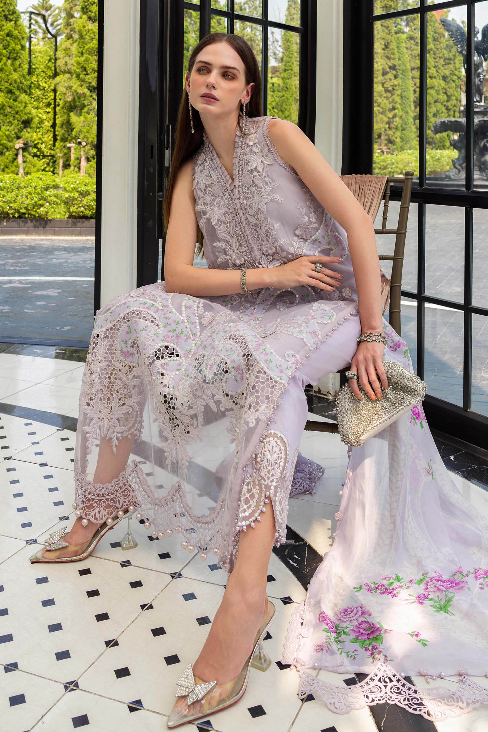 MARIA.B Eid Festive Luxury Lawn – EL26-12 - Image 2