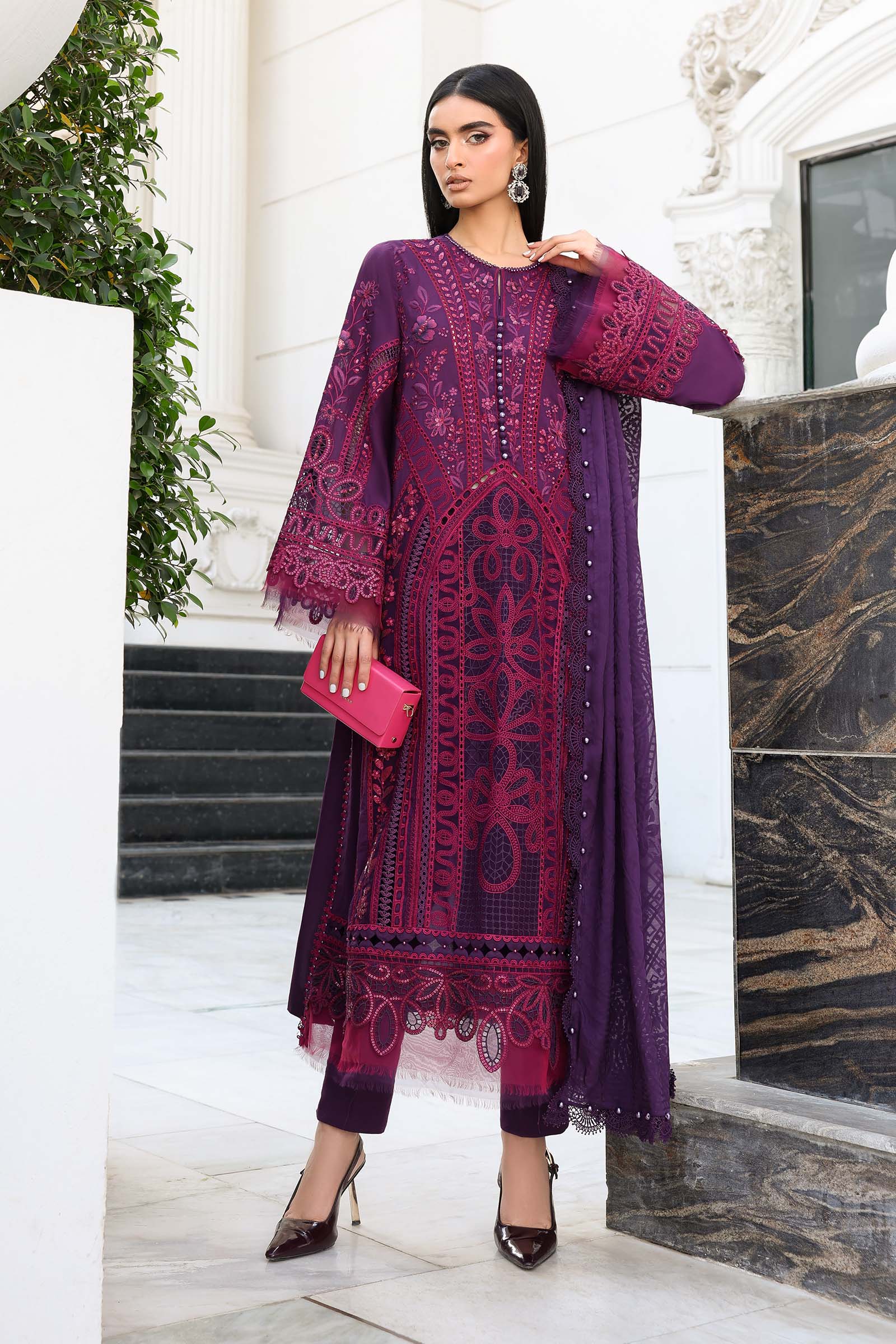 MARIA.B Eid Festive Luxury Lawn – EL26-14 - Image 2