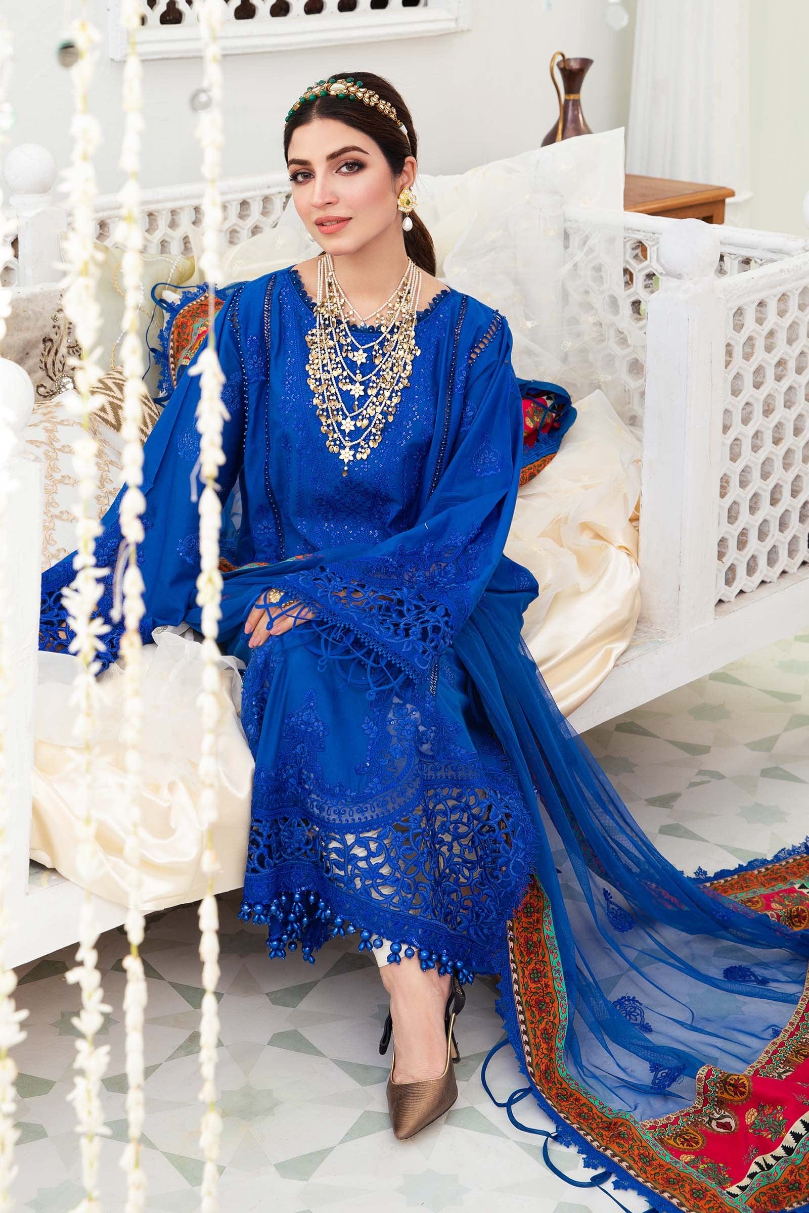 MARIA.B Eid Lawn Collection 2022 – EL-22-08-Cobalt Blue - Image 3