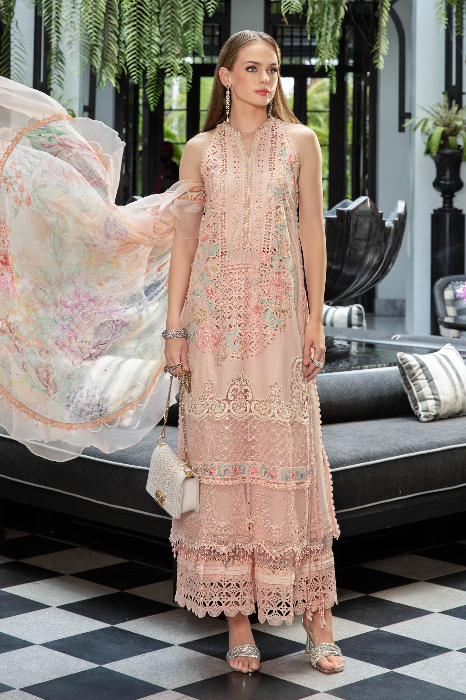 MARIA.B Eid Luxury Lawn Collection – EL-23-07-Peach - Image 7