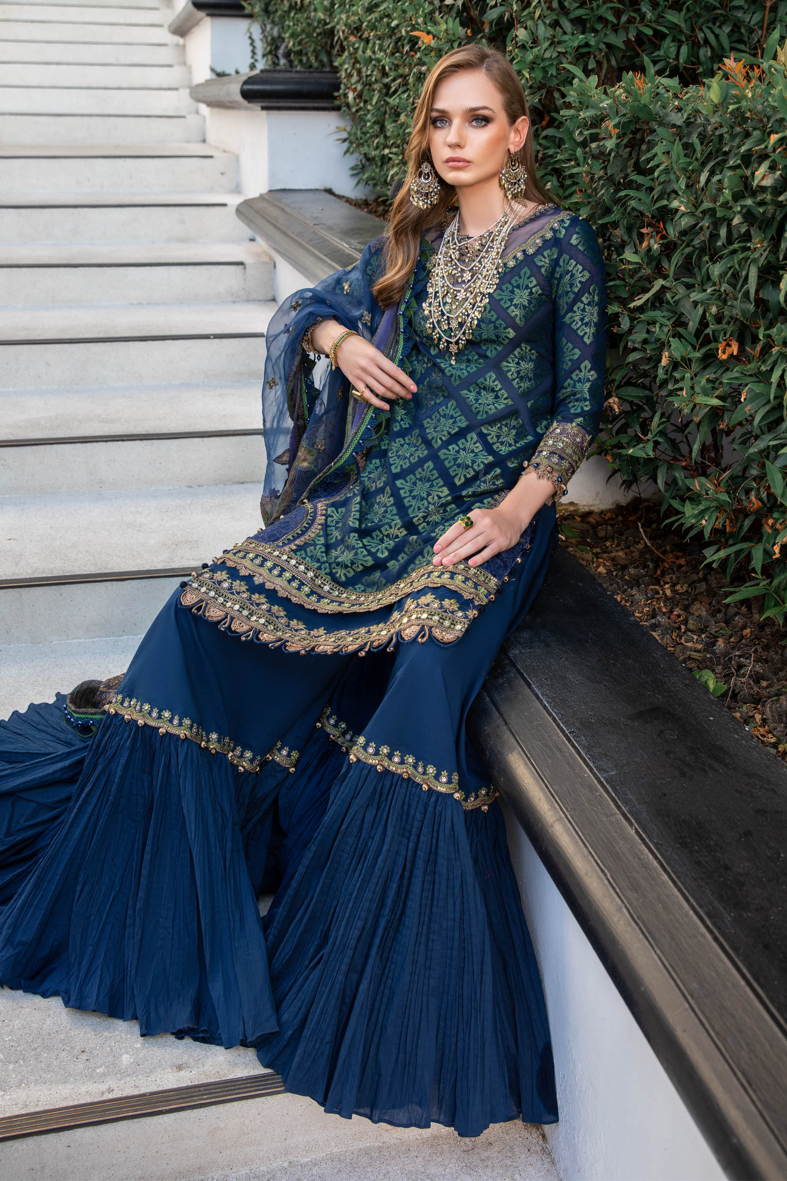 MARIA.B Eid Luxury Lawn Collection – EL-23-08-Blue - Image 5