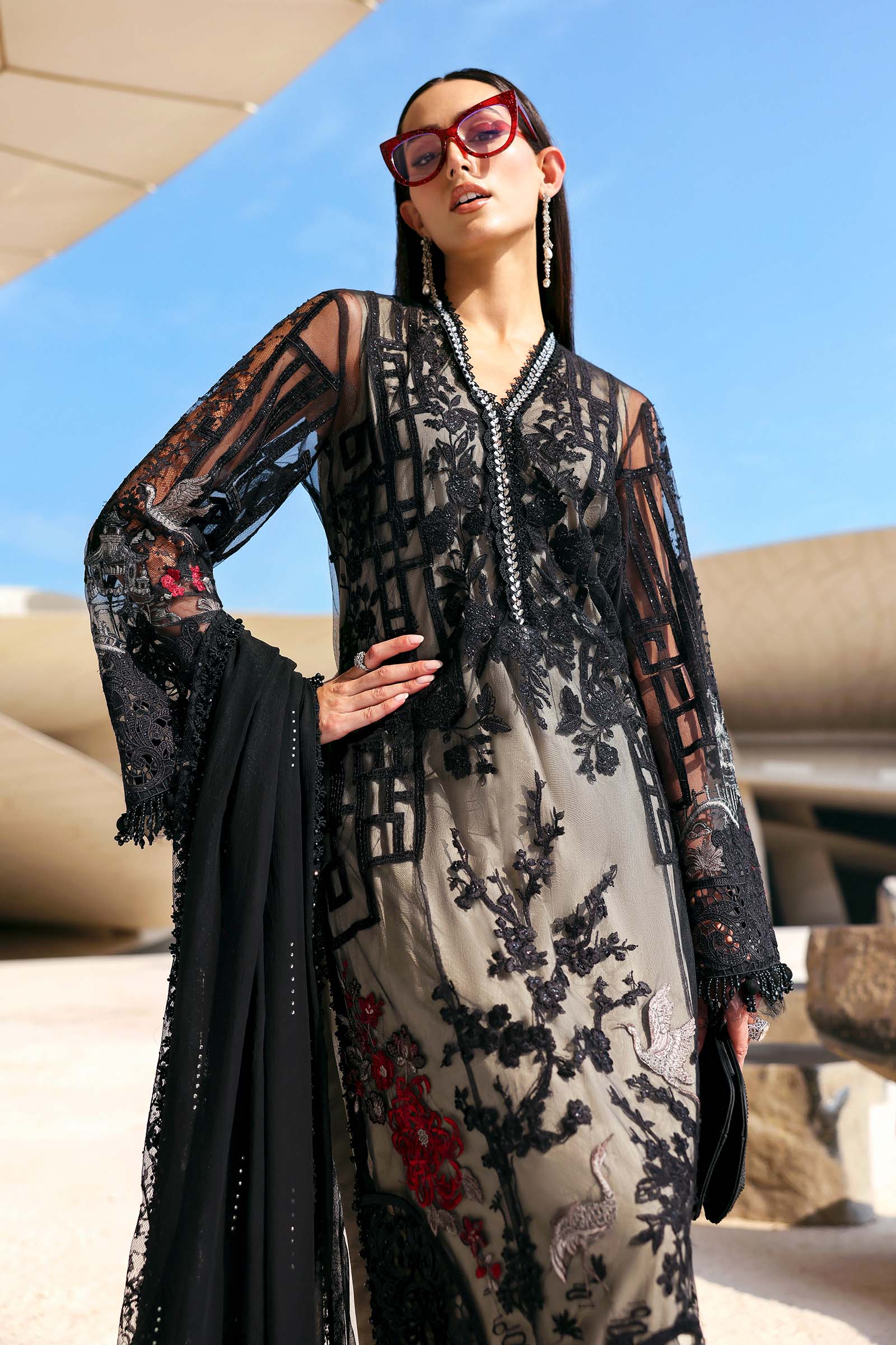 MARIA.B Eid Luxury Lawn – D2607B - Image 6