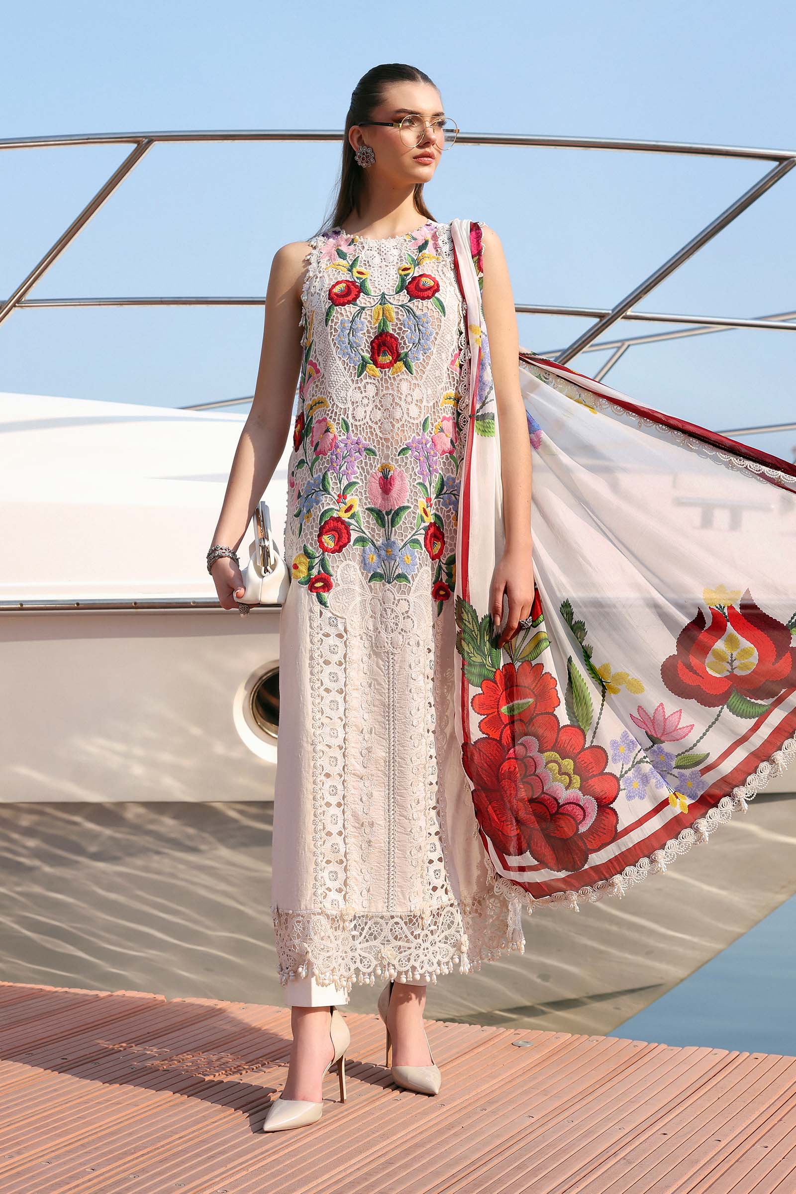 MARIA.B Eid Luxury Lawn – D2610A - Image 3