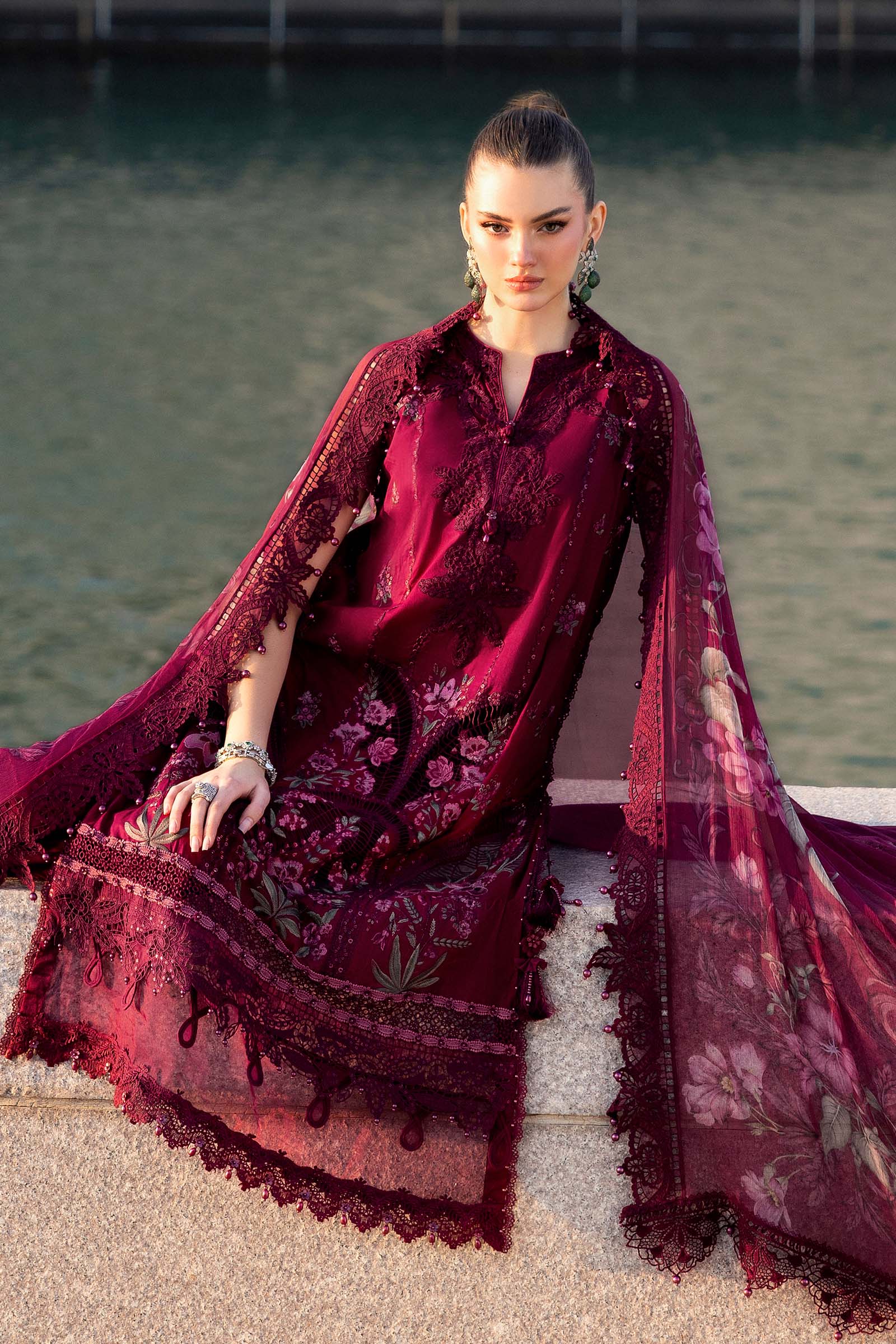 MARIA.B Eid Luxury Lawn – D2611B - Image 3