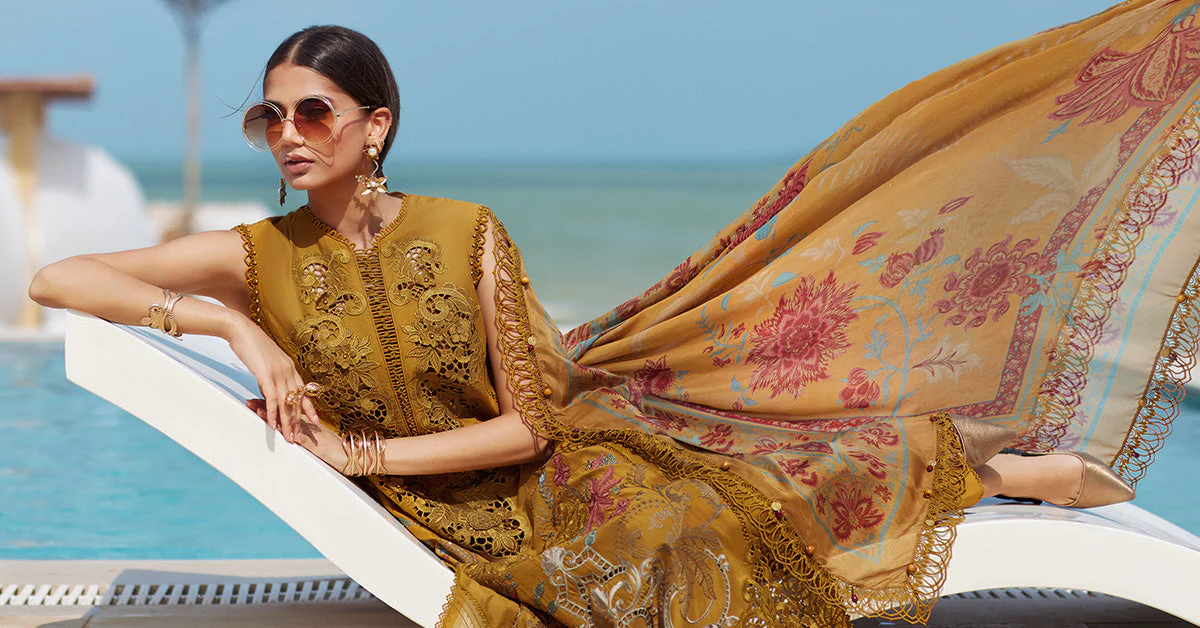 MARIA.B Luxury Eid Festive Lawn – D-06 - Image 7