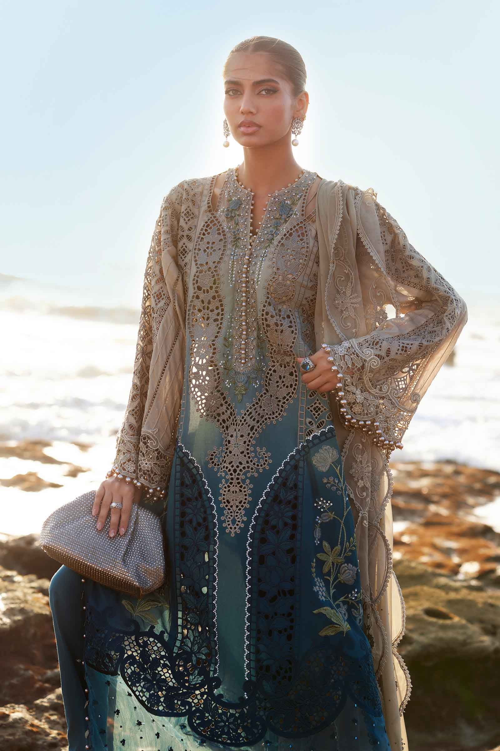 MARIA.B Luxury Eid Festive Lawn β D-08 - Image 5