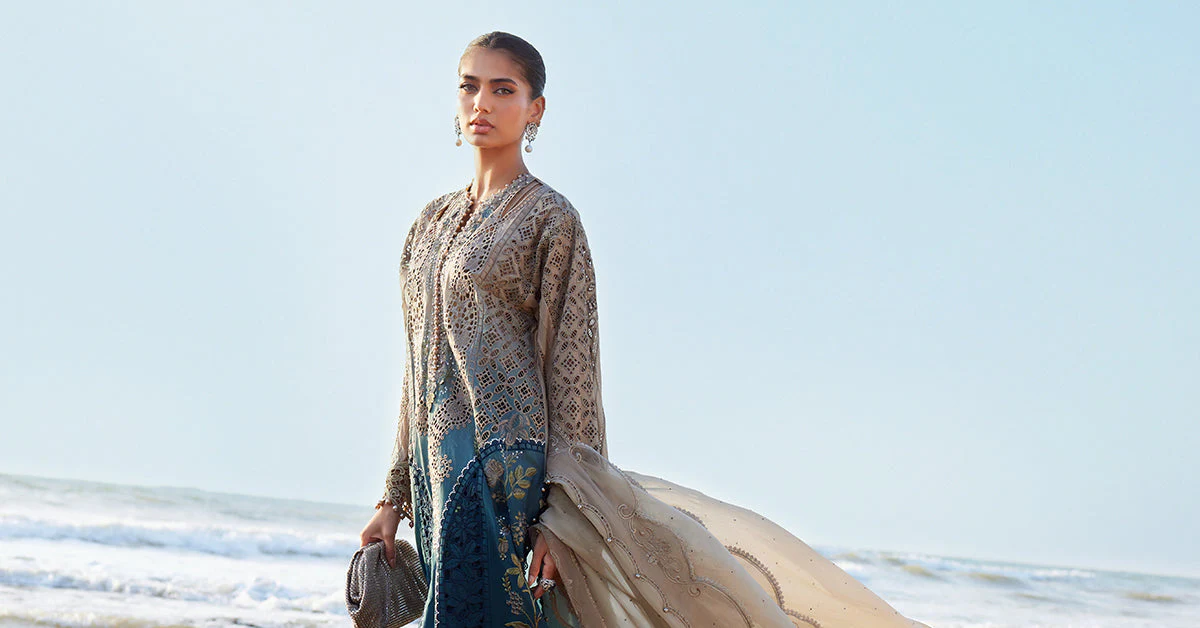 MARIA.B Luxury Eid Festive Lawn β D-08 - Image 8