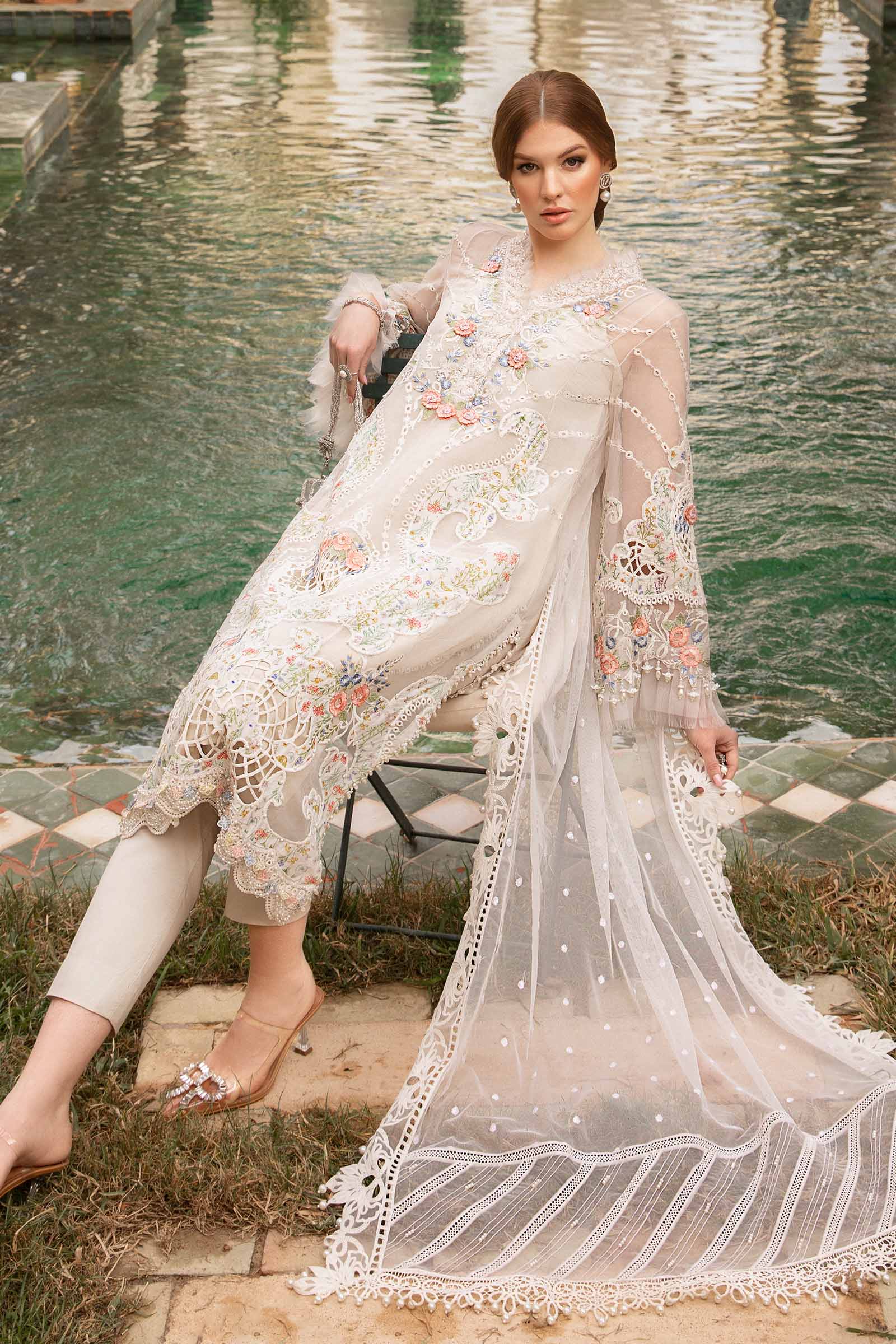 MARIA.B Luxury Eid Lawn – D-2405-A - Image 4