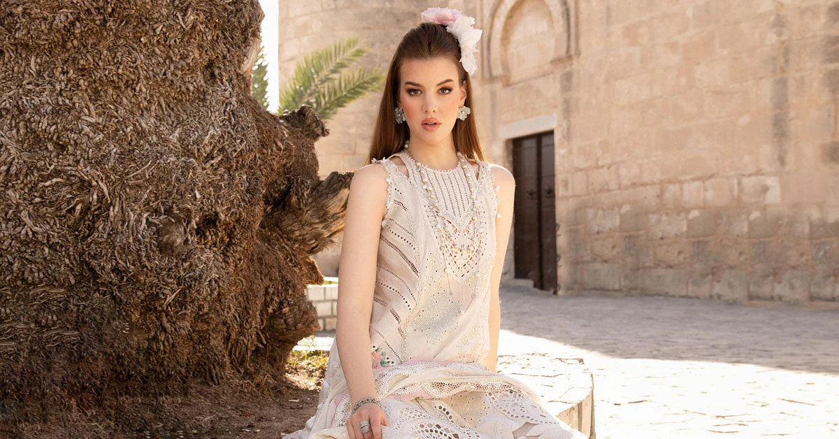 MARIA.B Luxury Eid Lawn – D-2407-A - Image 5