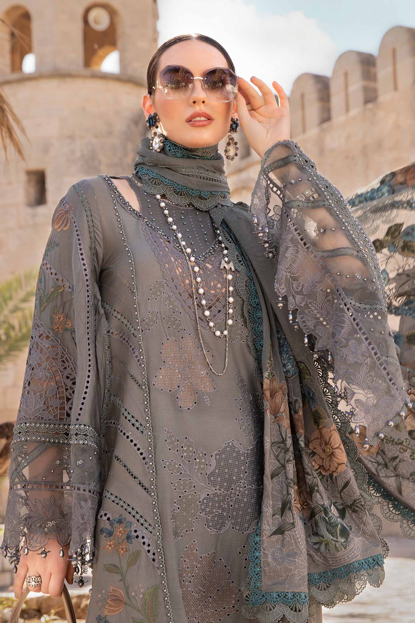 MARIA.B Luxury Eid Lawn – D-2407-B - Image 2