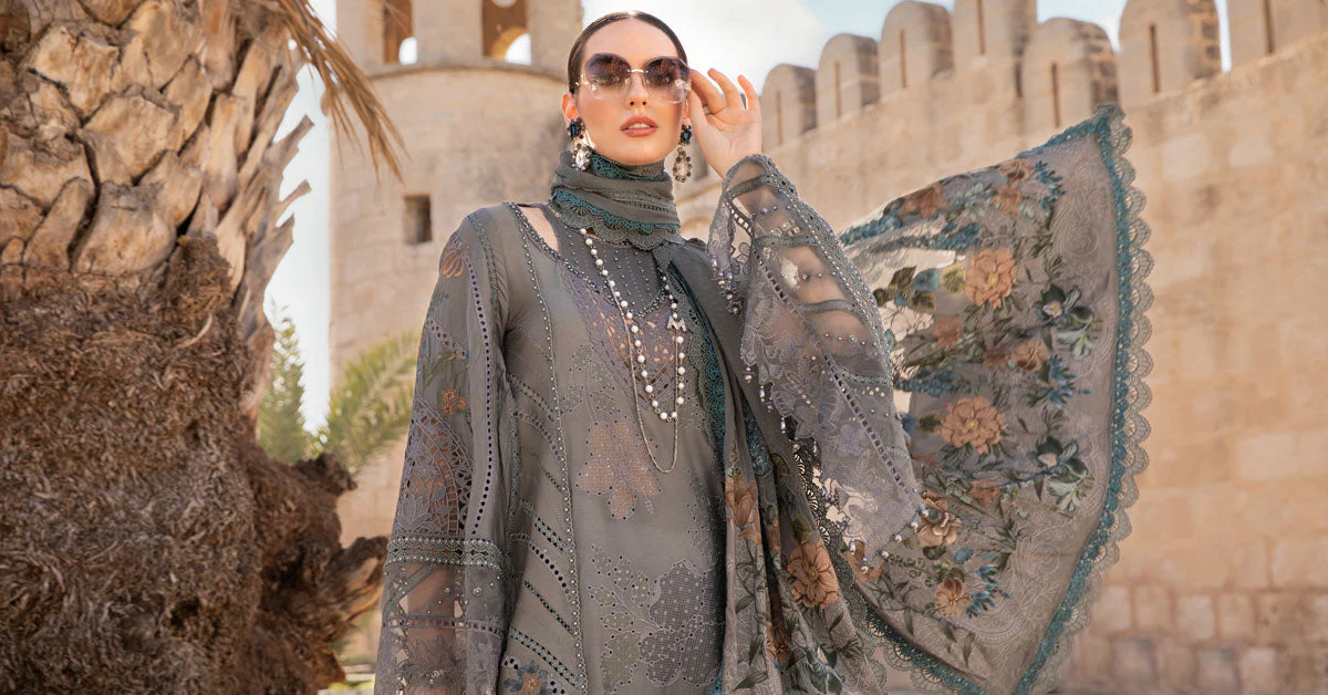 MARIA.B Luxury Eid Lawn – D-2407-B - Image 5