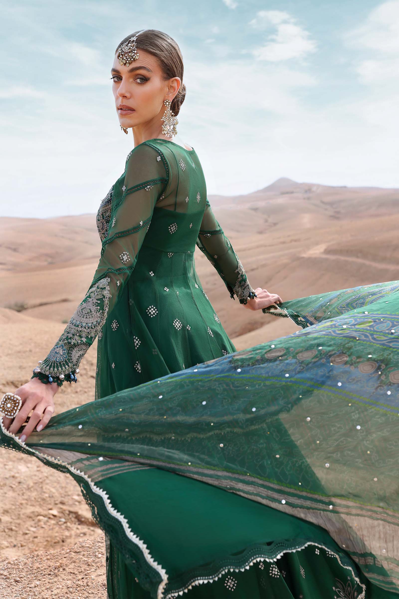 MARIA.B Luxury Lawn – Embroidered Net Suit | D-2507-A - Image 3