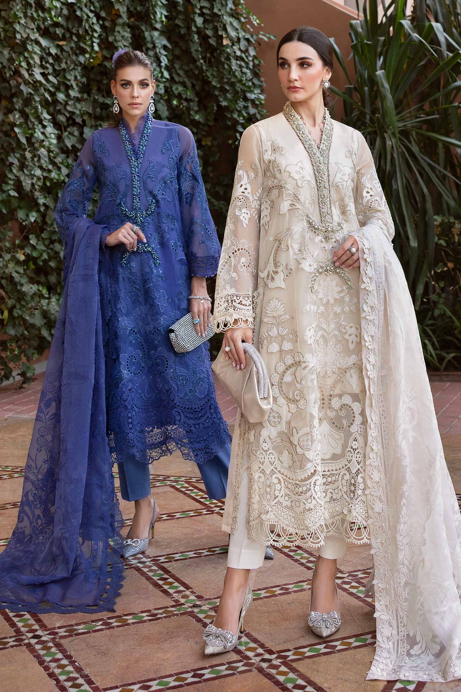 MARIA.B Luxury Lawn – Embroidered Organza Suit | D-2506-B - Image 8