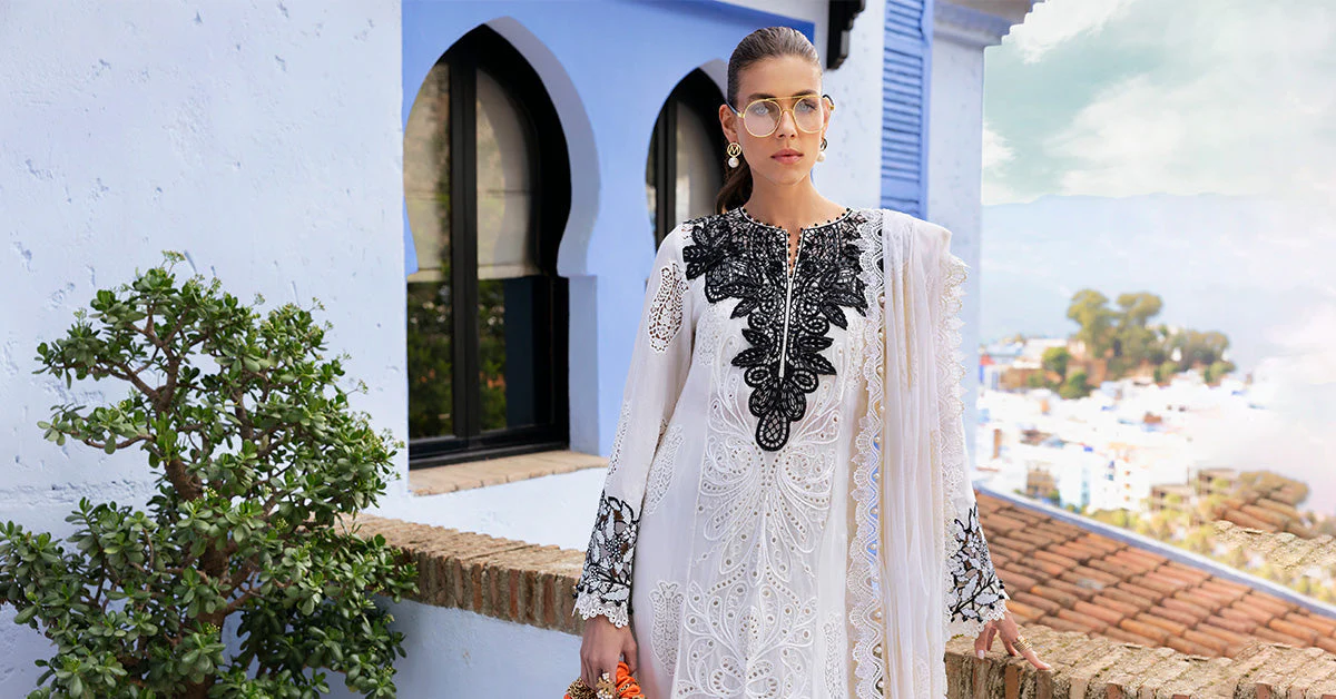 MARIA.B Luxury Lawn – Embroidered Paper Cotton Suit | D-2505-A - Image 6