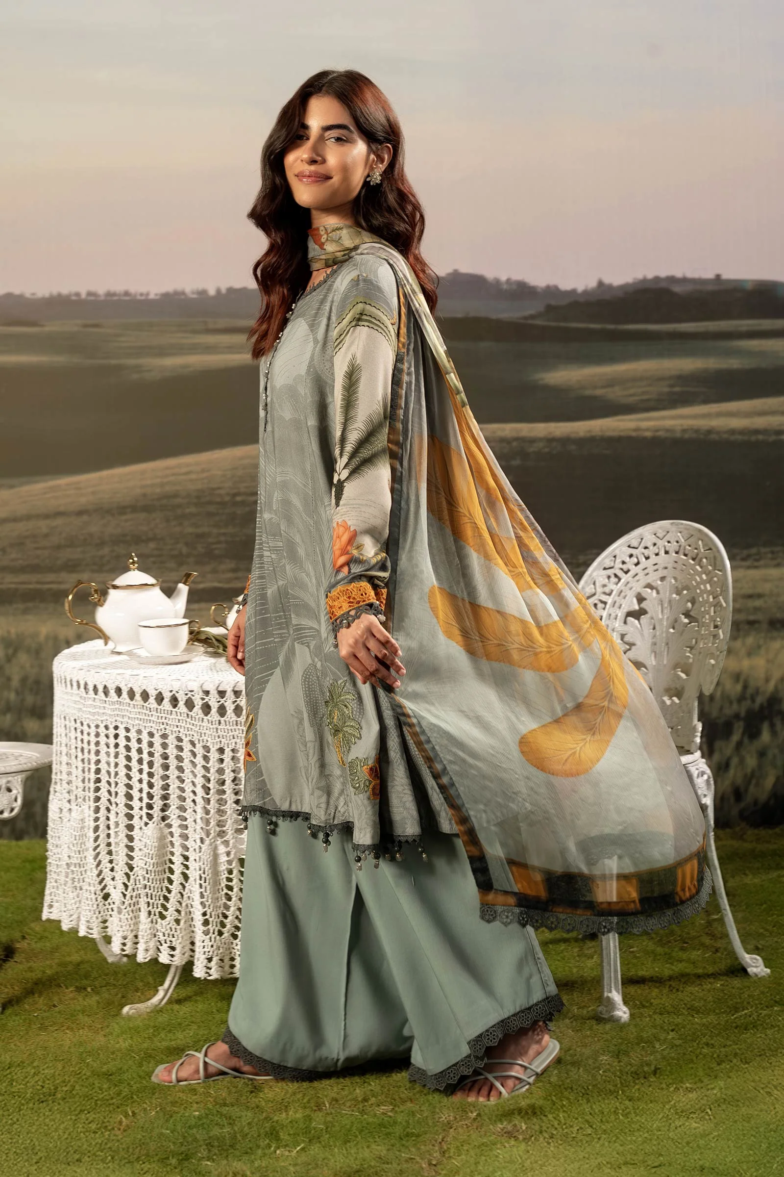 MARIA.B MBasics Arabic Lawn Suit – MB-06A - Image 4