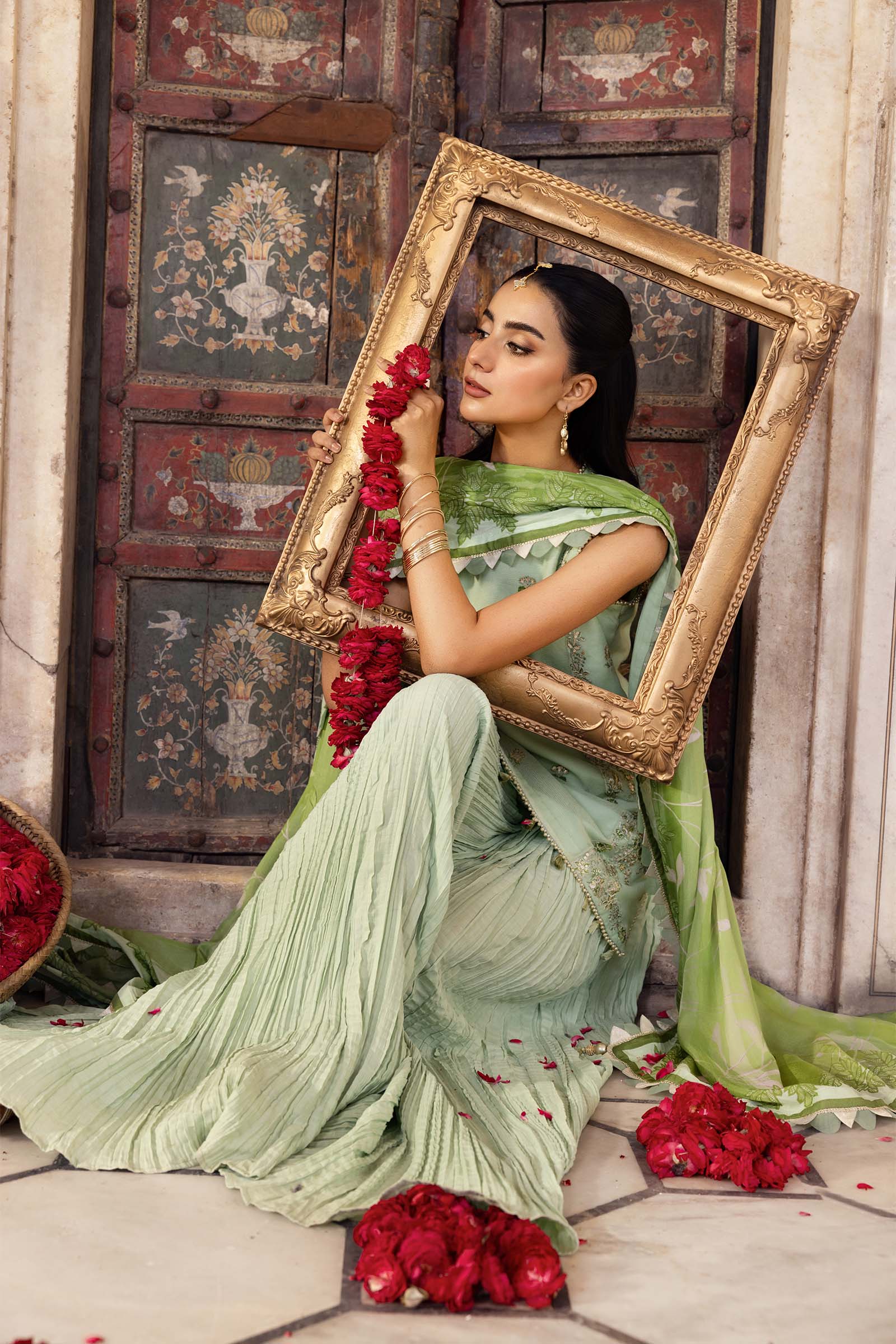 MARIA.B MBasics Festive β Embroidered Silk Cotton Net Suit - MBFU801 - Image 5