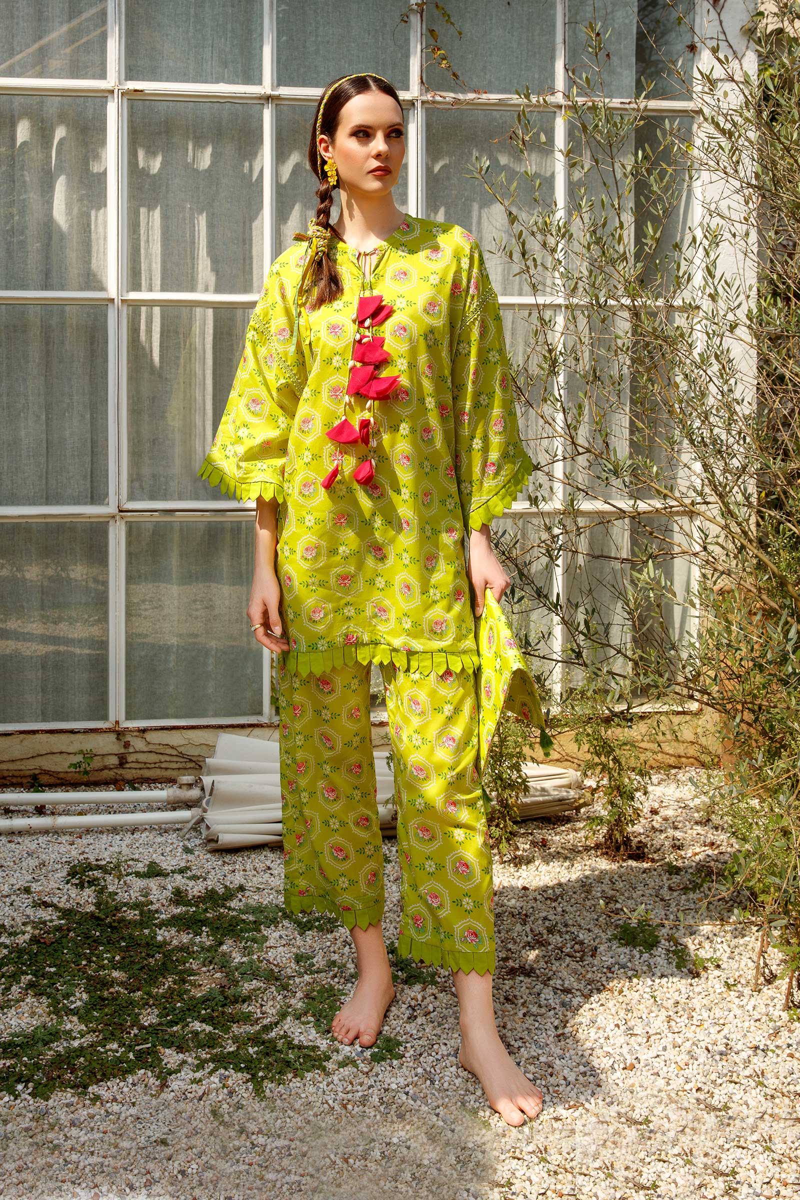 MARIA.B MBasics Lawn Collection – Green MB-US23-104-B - Image 2
