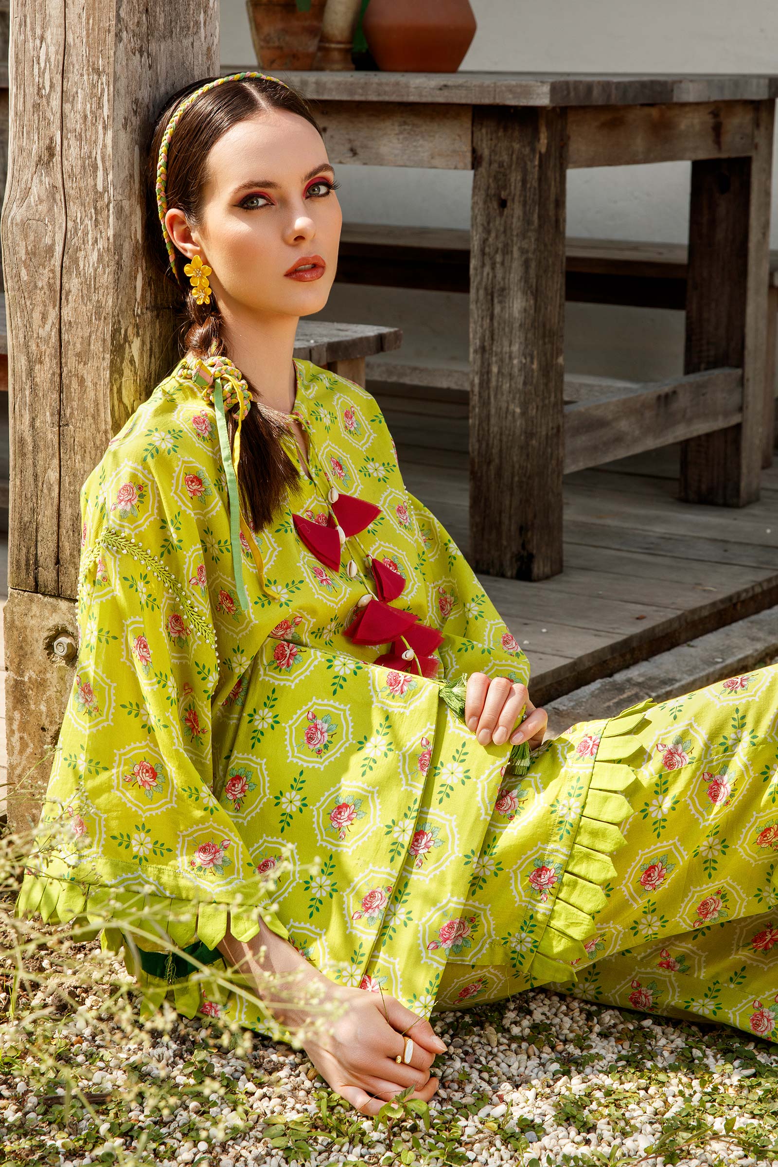MARIA.B MBasics Lawn Collection – Green MB-US23-104-B - Image 4