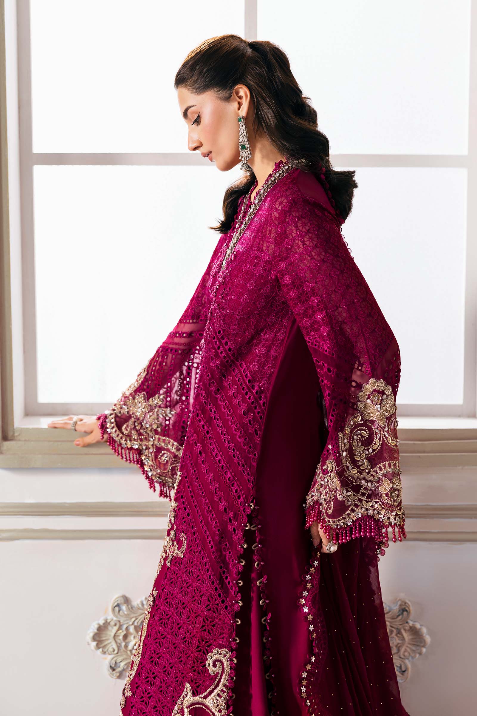 MARIA.B Mbroidered Luxury Formals – Embroidered Chiffon Suit | BD-3003 - Image 6