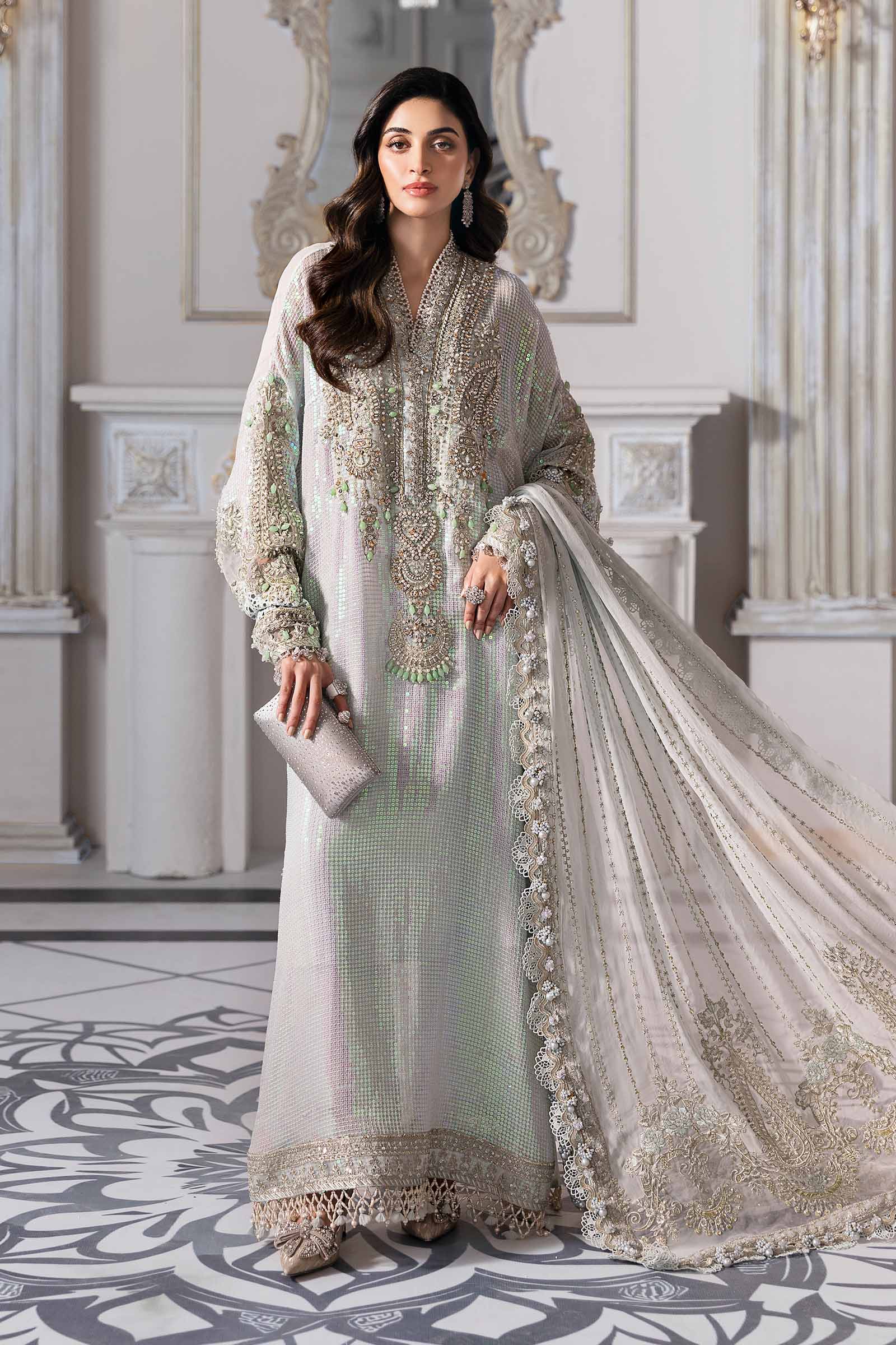 MARIA.B Mbroidered Luxury Formals β Embroidered Chiffon Suit | BD-3005 - Image 2