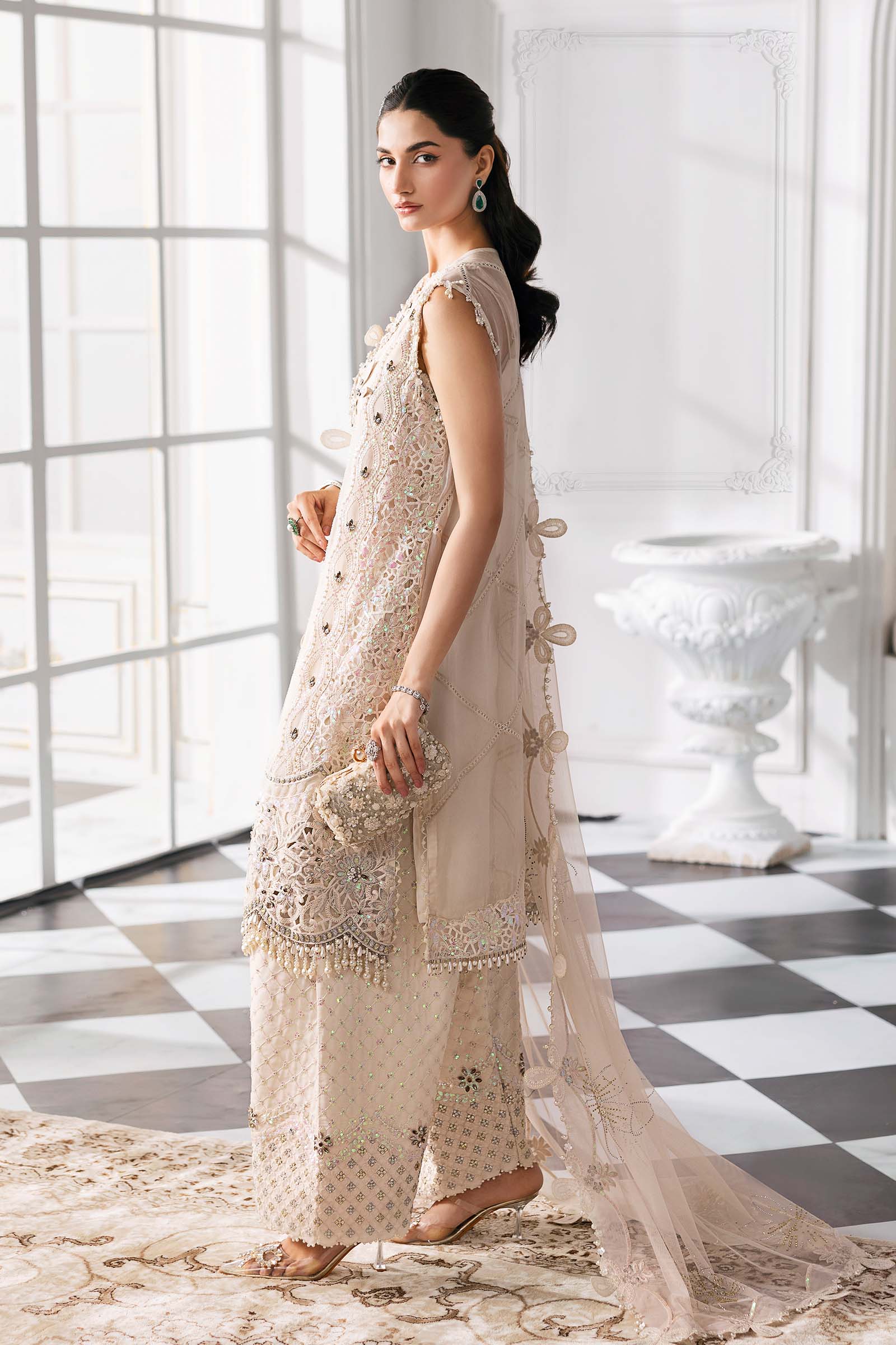 MARIA.B Mbroidered Luxury Formals – Embroidered Chiffon Suit | BD-3007 - Image 16