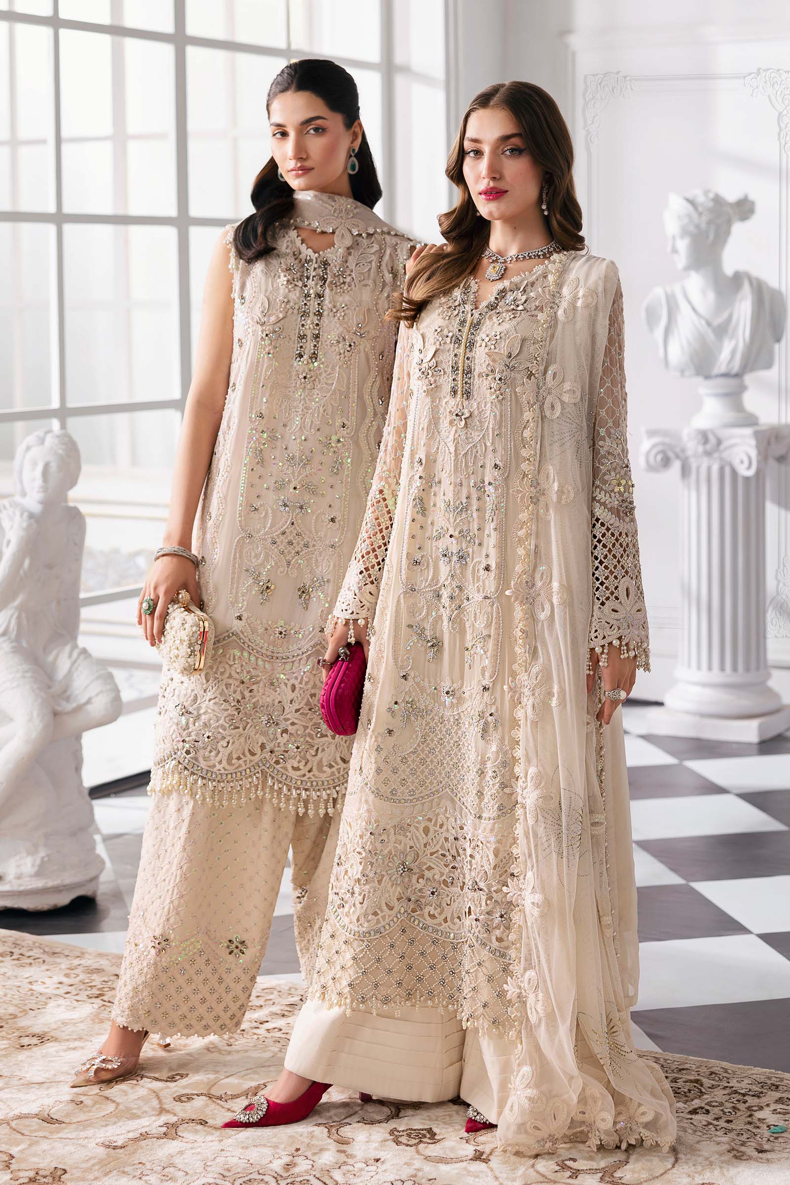 MARIA.B Mbroidered Luxury Formals – Embroidered Chiffon Suit | BD-3007 - Image 2