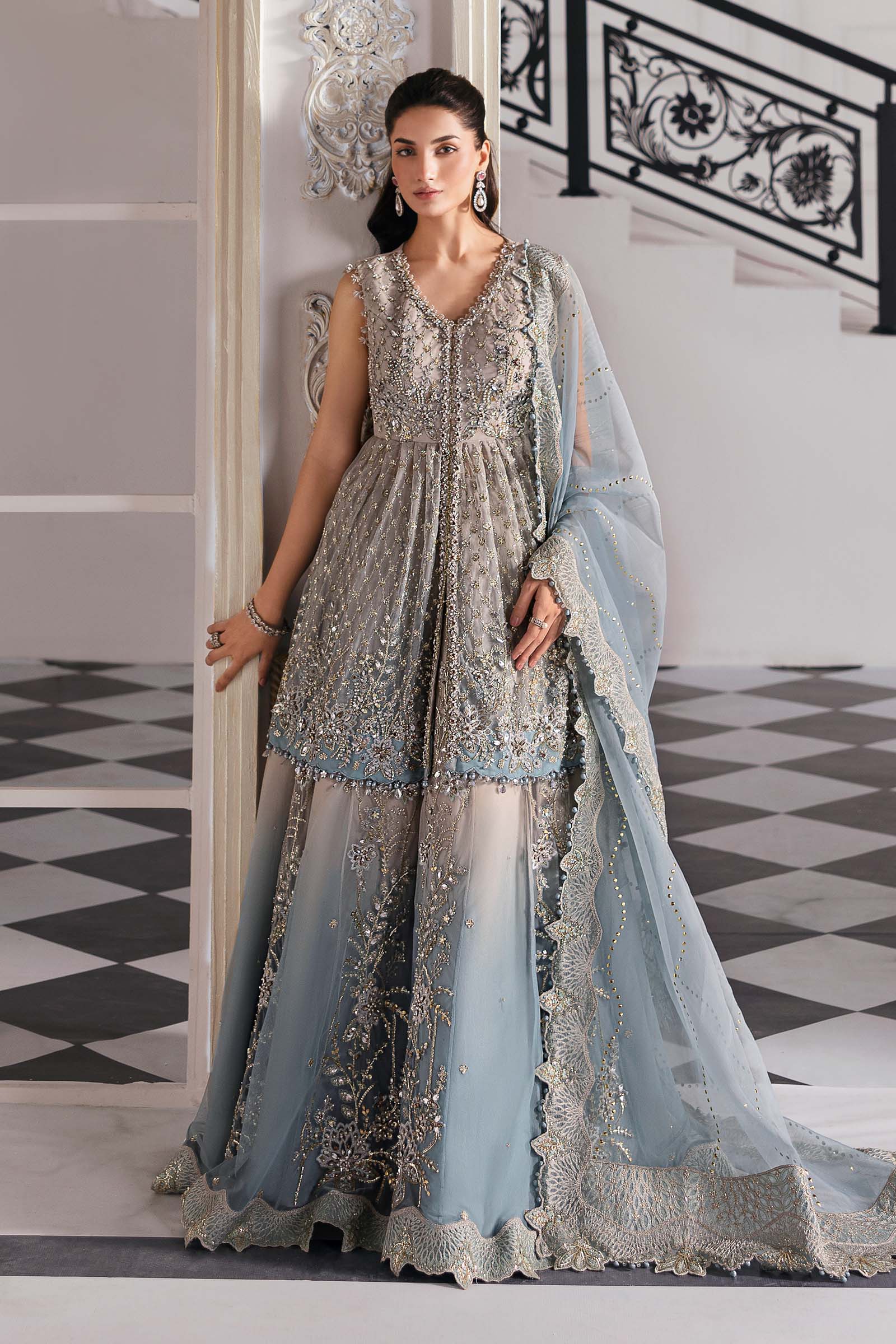 MARIA.B Mbroidered Luxury Formals – Embroidered Net Suit | BD-3002 - Image 7