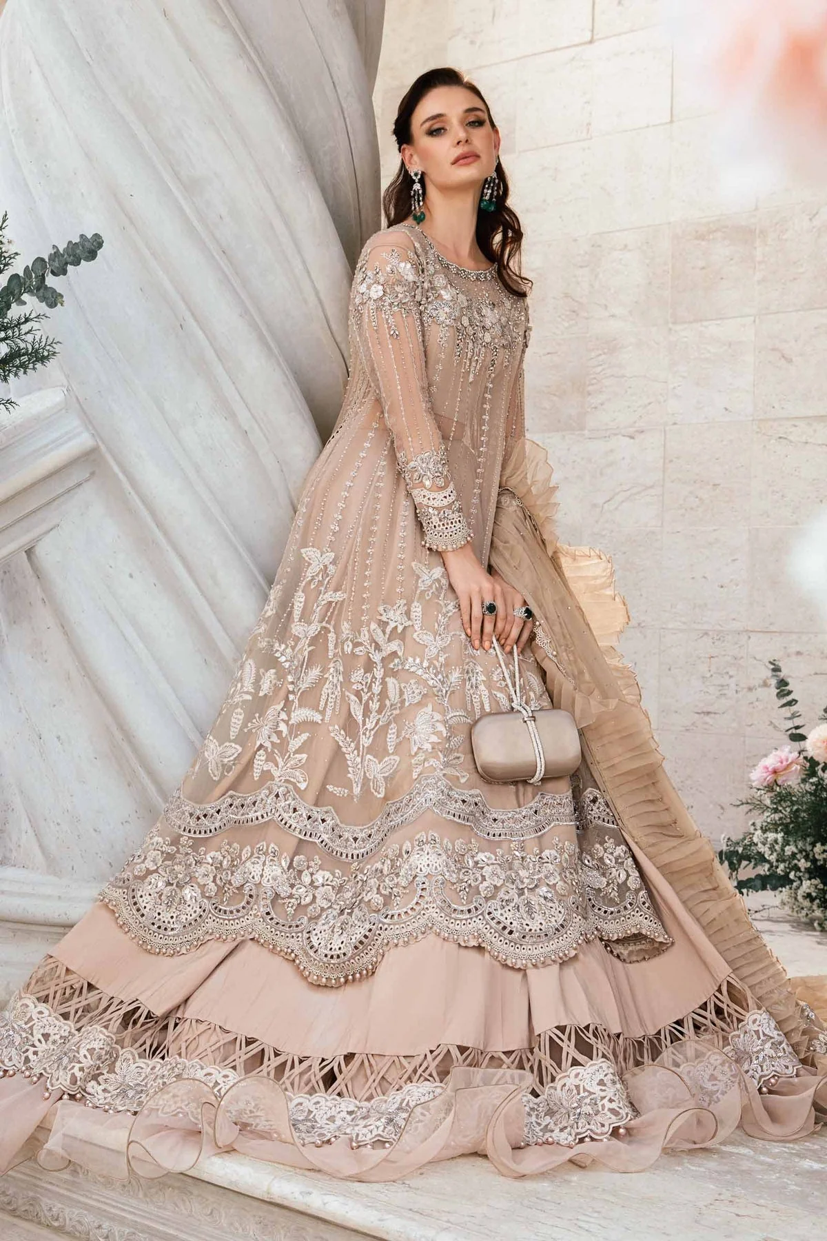 MARIA.B MBroidered Luxury Wedding Formals – Saree BD-2801 - Image 11