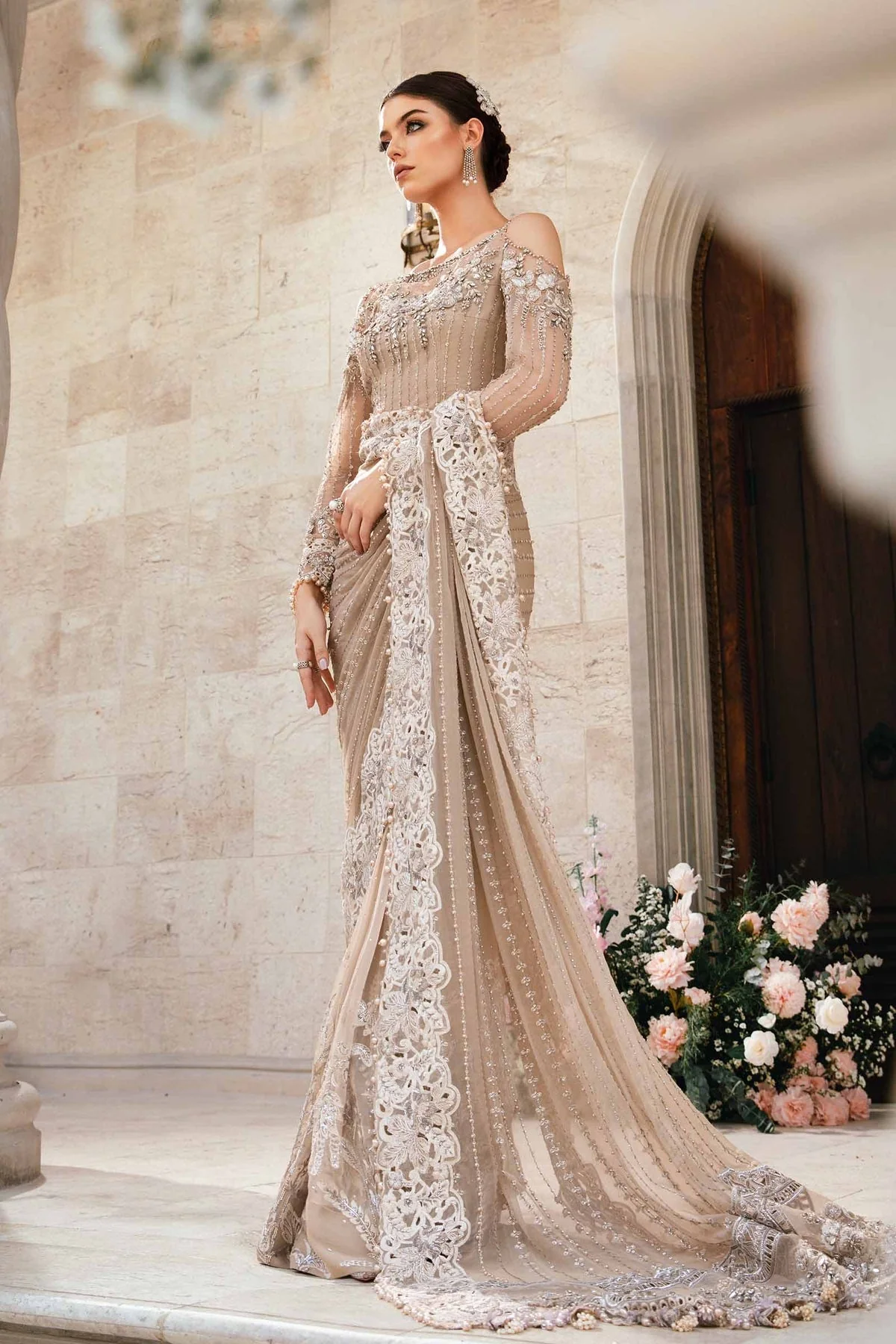 MARIA.B MBroidered Luxury Wedding Formals – Saree BD-2801 - Image 12